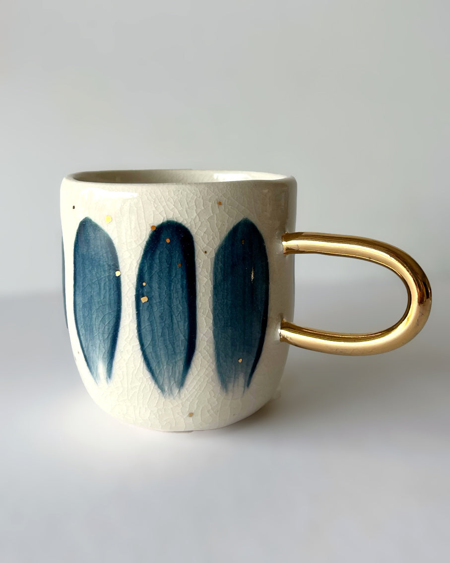 Blue / White Azure Gleam Espresso Cups Quiero June