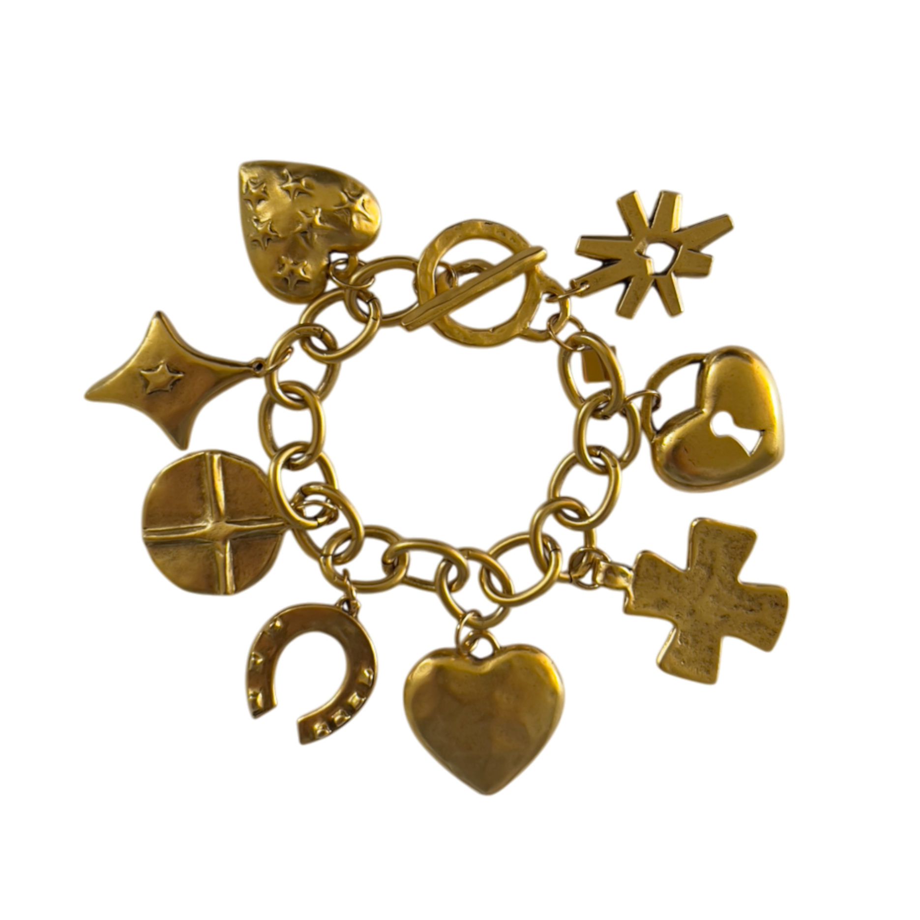 Sccollection Women's Gold Rooney Chunky Charm Bracelet