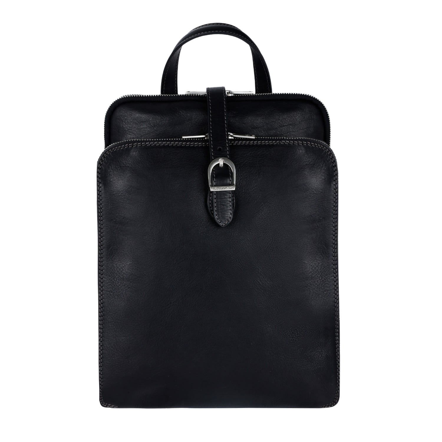 Time Resistance Womens Convertible Leather Backpack Shoulder Bag In Black - Clarissa In Black
