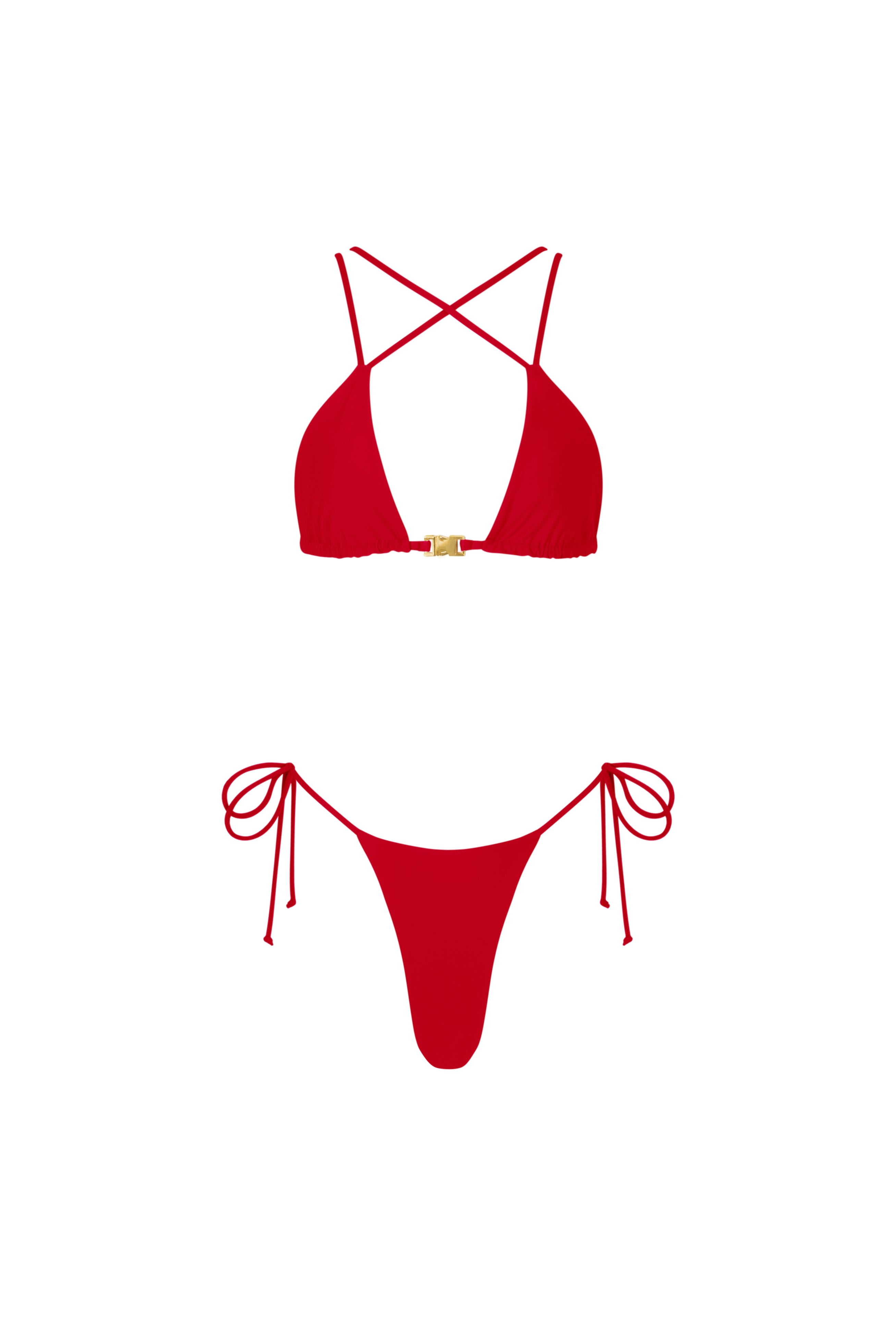 Women’s Cara Red Buckle Bikini Medium Sageswm