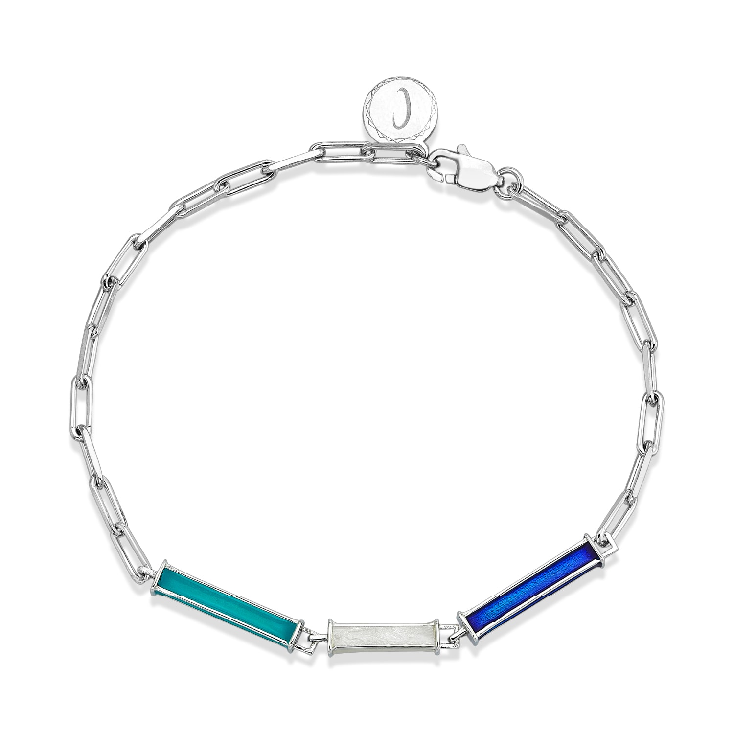 C|nd|n By Candan Balto Women's Megaron Silver & Blue Enamel Bracelet In Metallic
