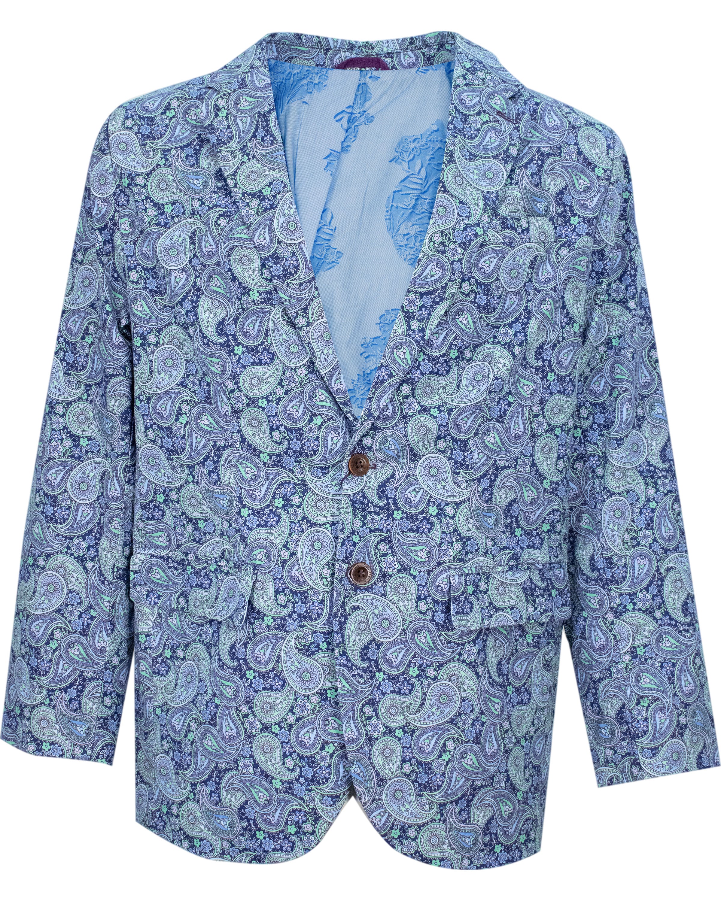 Men’s Green / Blue Hadrian Pow Paisley Blazer - Grass Extra Large Lords of Harlech