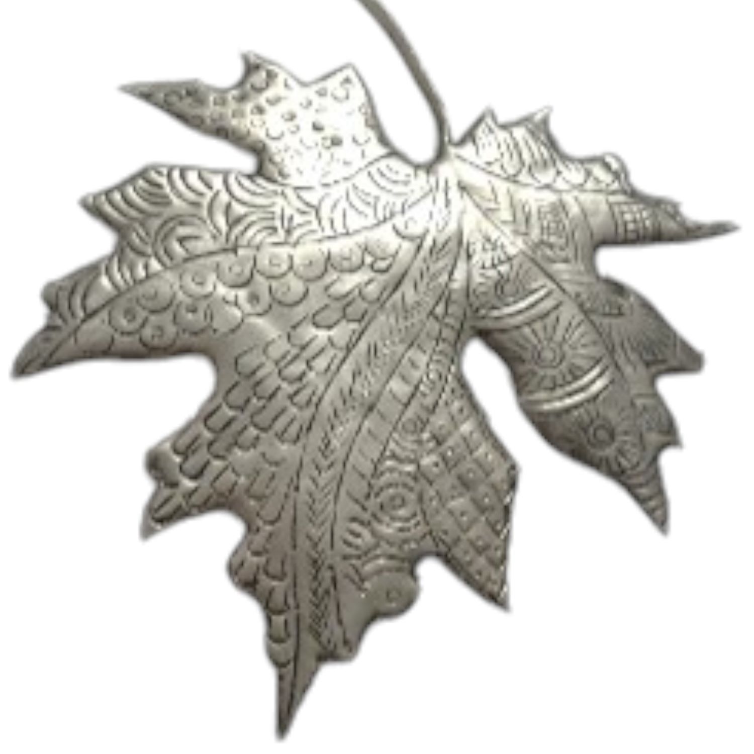 Lila Rasa Silver Maple Leaf Hanging Ornament X 2 Pcs
