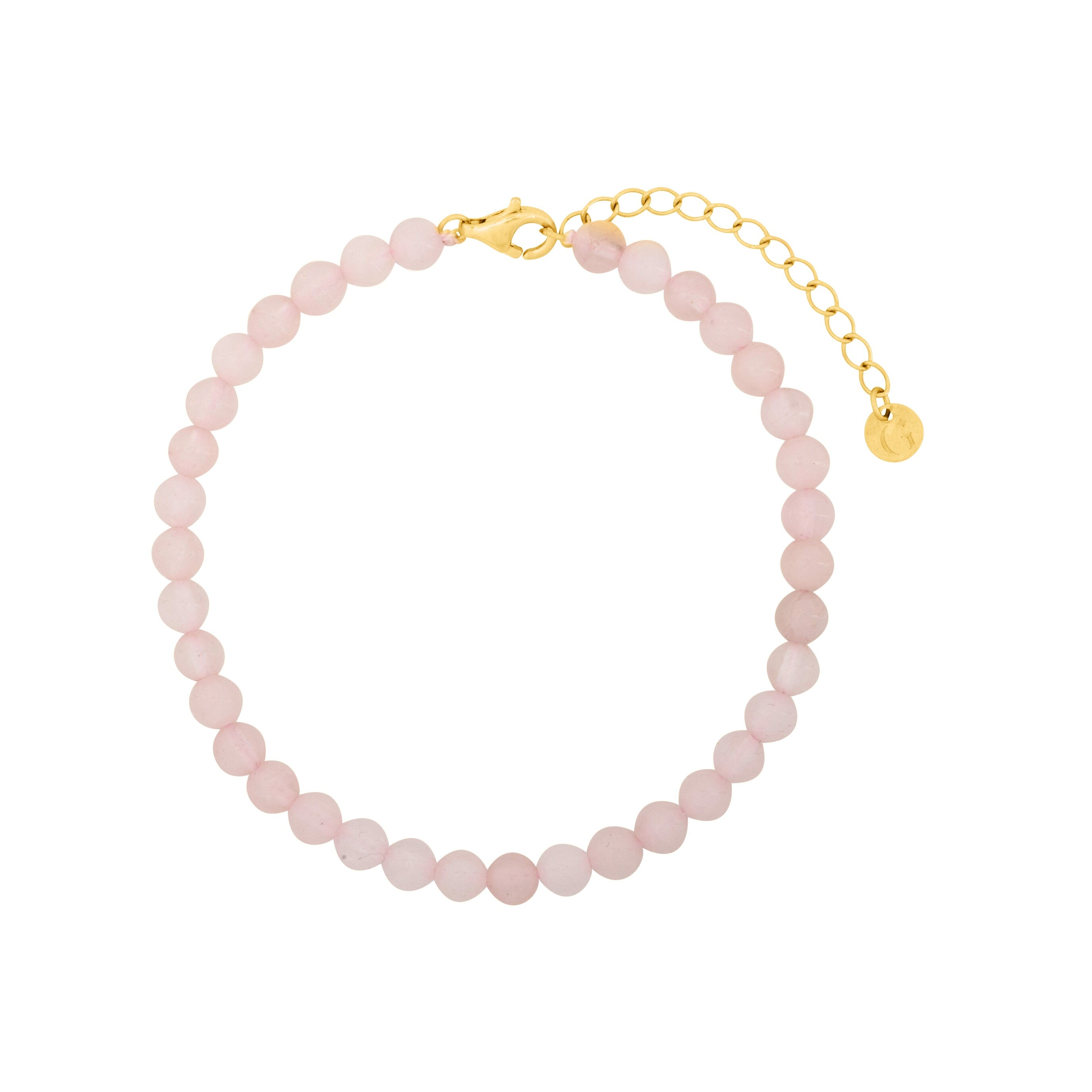 Women’s Gold / Pink / Purple Rose Quartz Beaded Bracelet In Gold Gold Trip