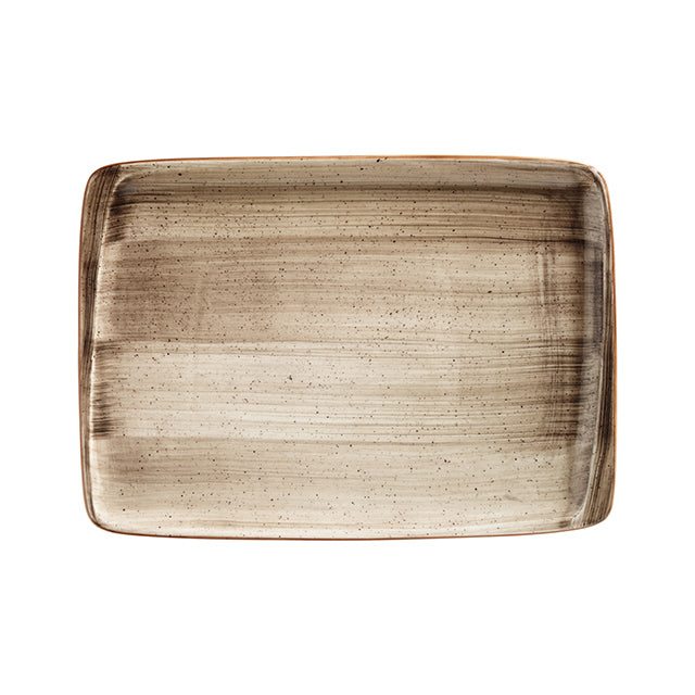 Turgla Home Terrain Rectangular Brown Porcelain Platter
