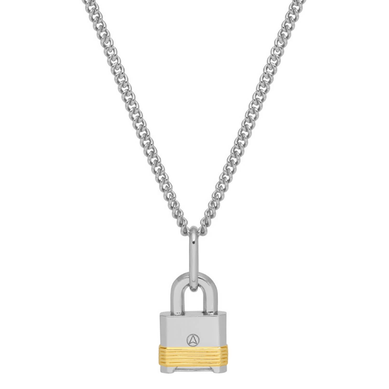 MONOZO Lock Necklace for Women, 14K Gold Filled Padlock Lock