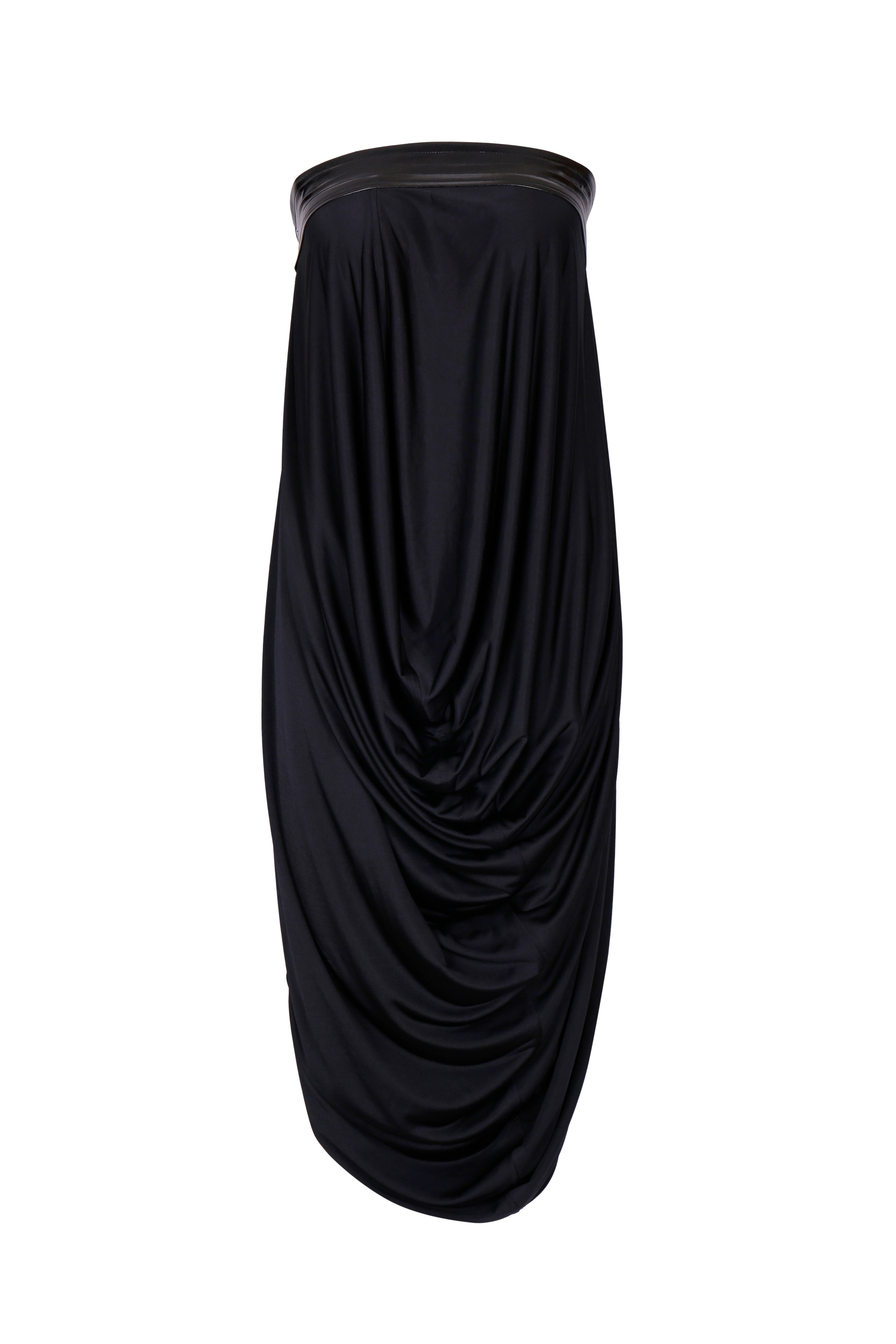 Yibri Women's Black Stretch Jersey Draped Tube Dress In Black