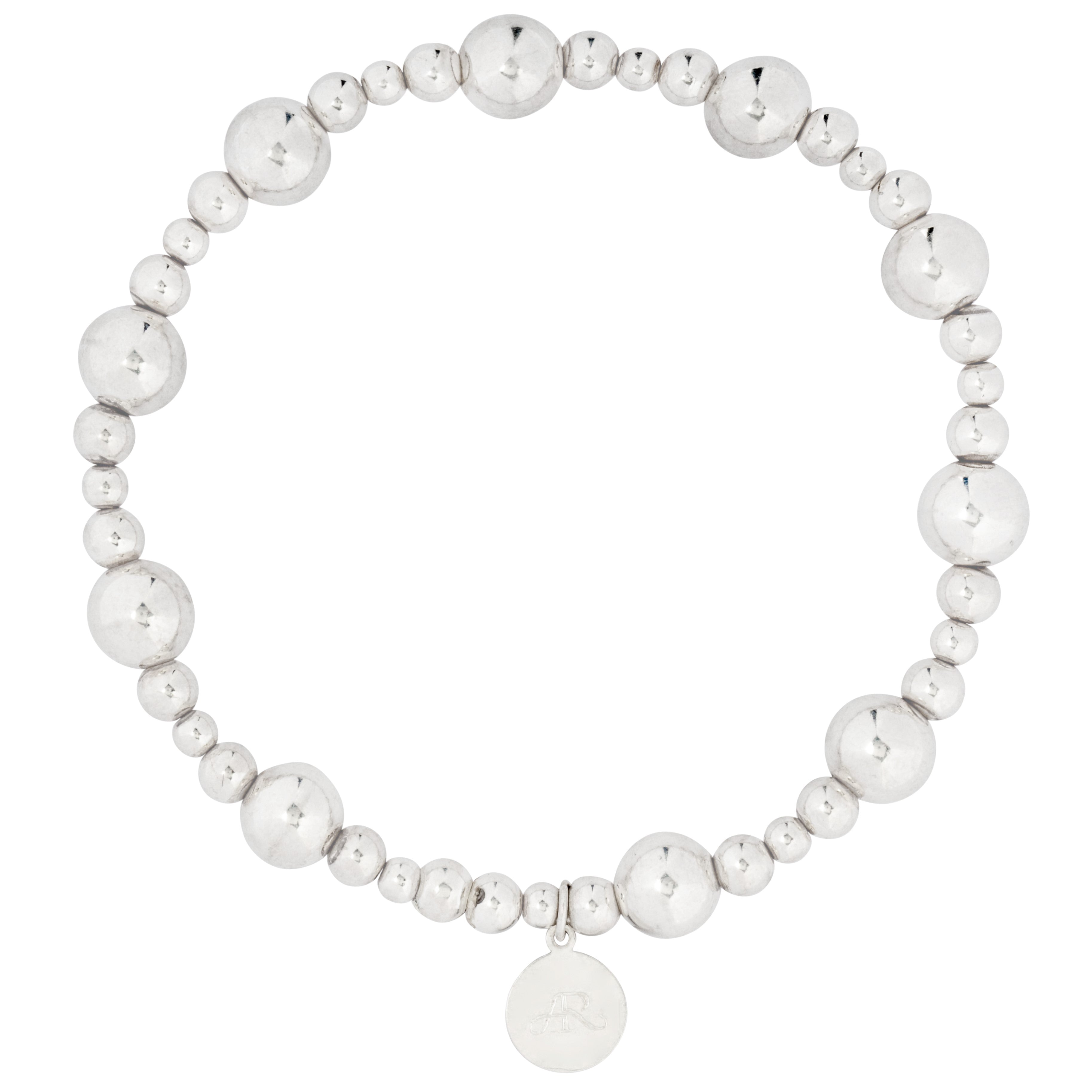 Amelia Roxanna Jewellery Women's Silver Chunky Bead Bracelet