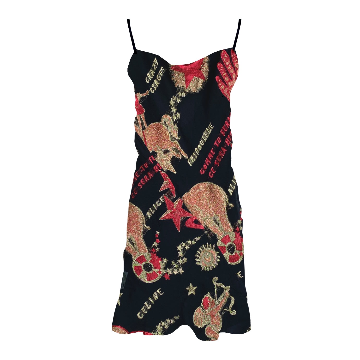 Geegee Collection Women's Circus Silk Slip Dress Black In Multi