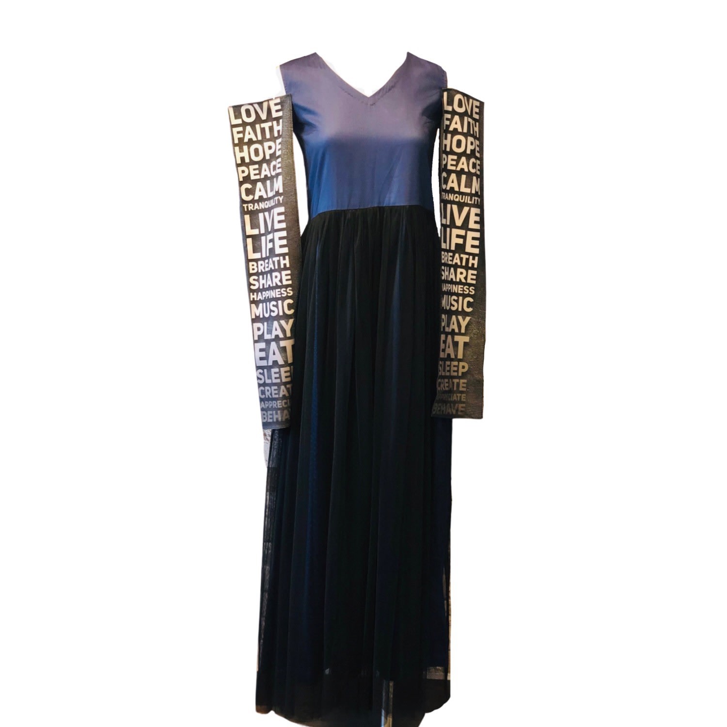 Women’s Black / Blue Arshys Haya Dress S/M