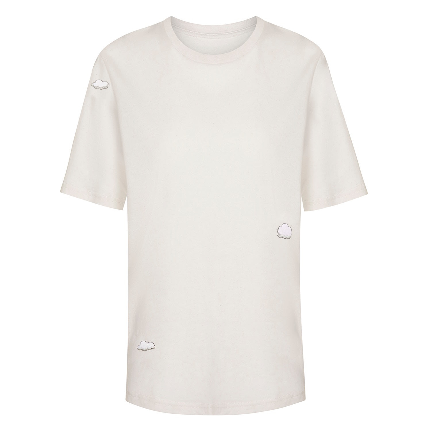 Ingmarson Clouds Embroidered Recycled T-shirt White Women