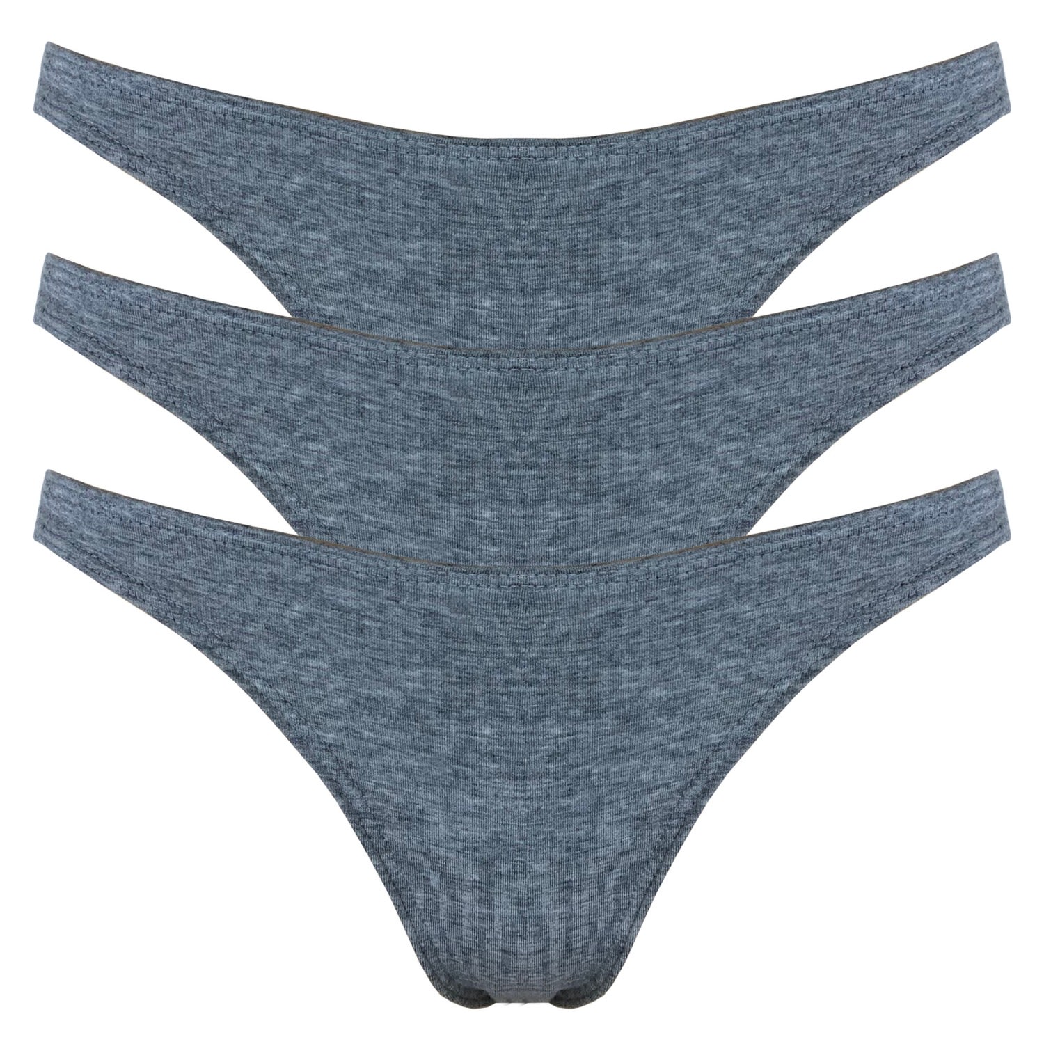 Women’s Grey Organic Bamboo Thong - Pack Of 3 Small Rozenbroek