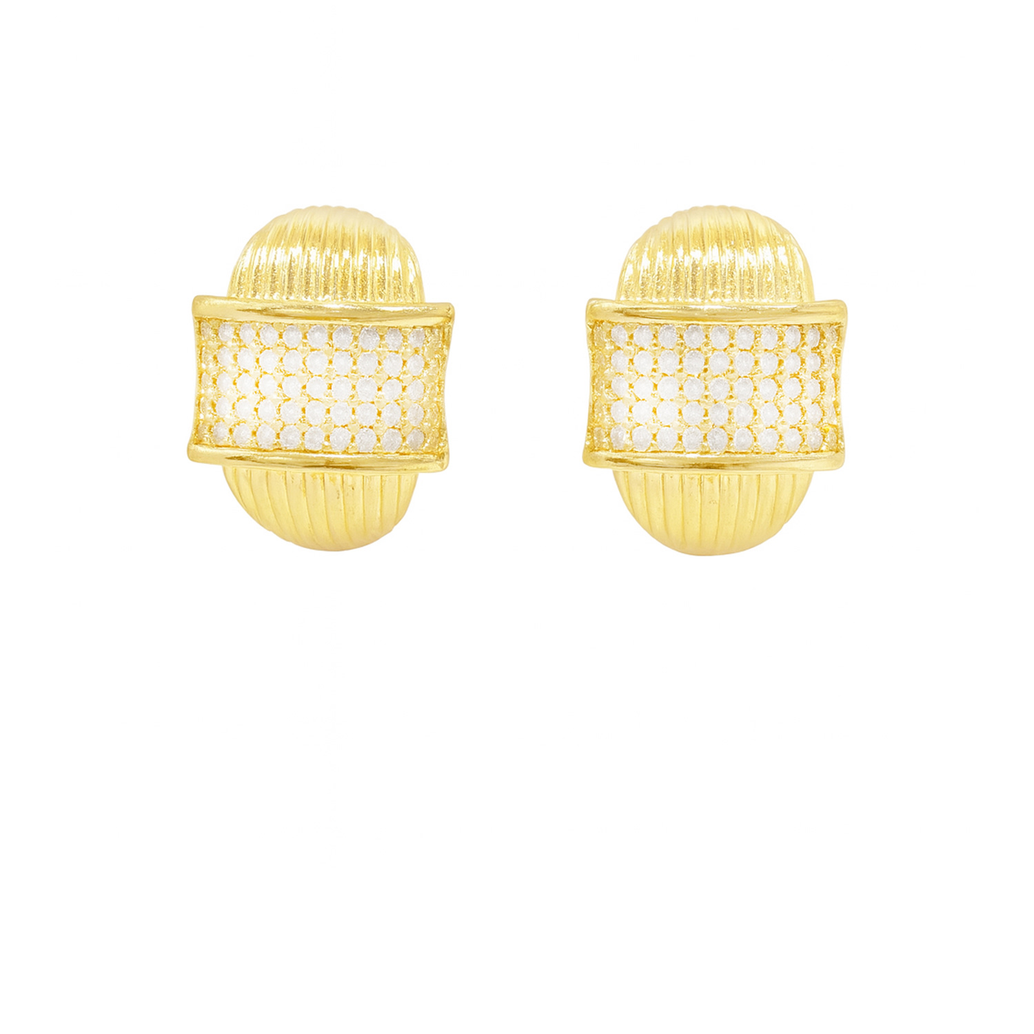 The Gala Women's Gold Auric Pavé Dome Earrings In Gold