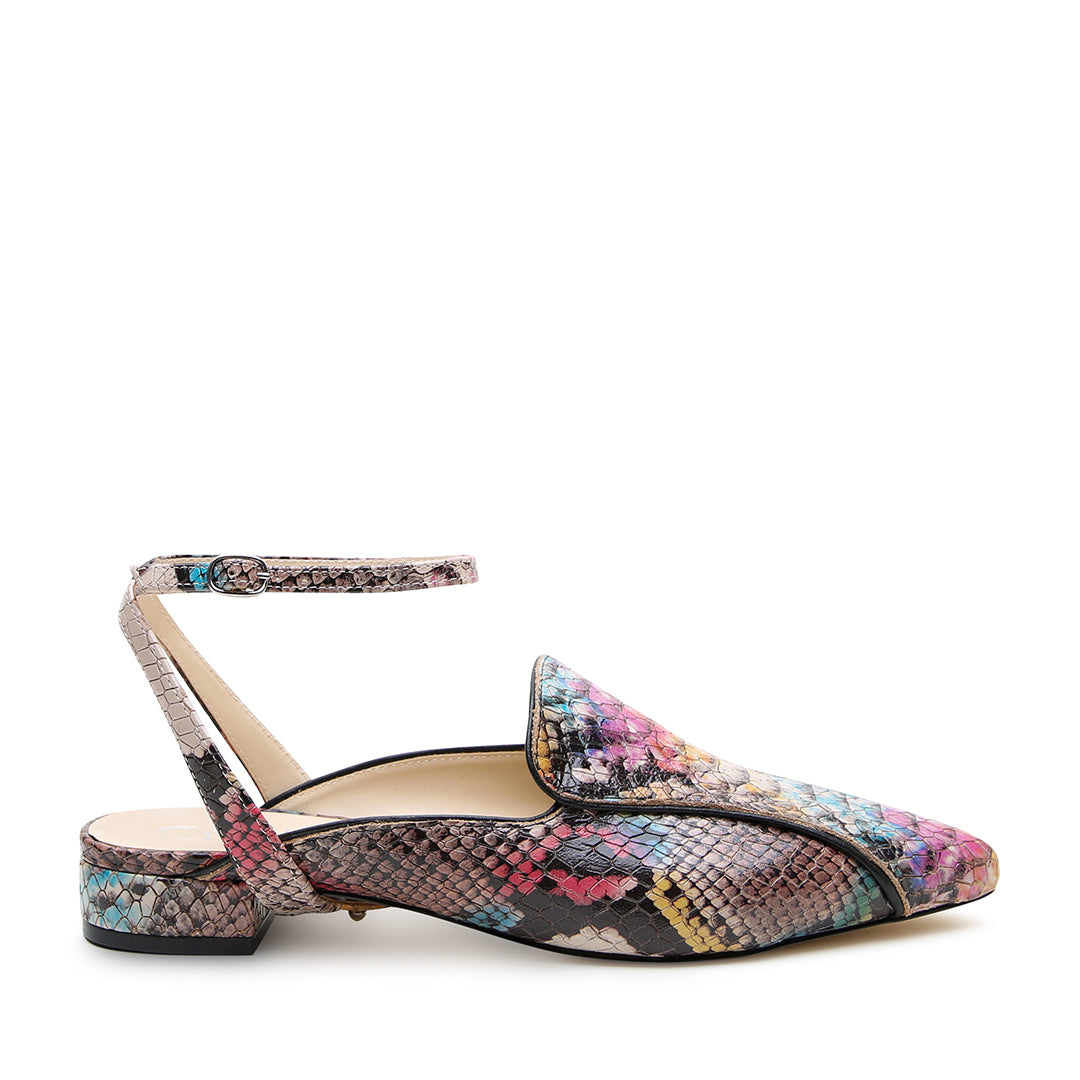 Alterre Women's Painted Snake Pointed Loafer + Marilyn Strap In Multi