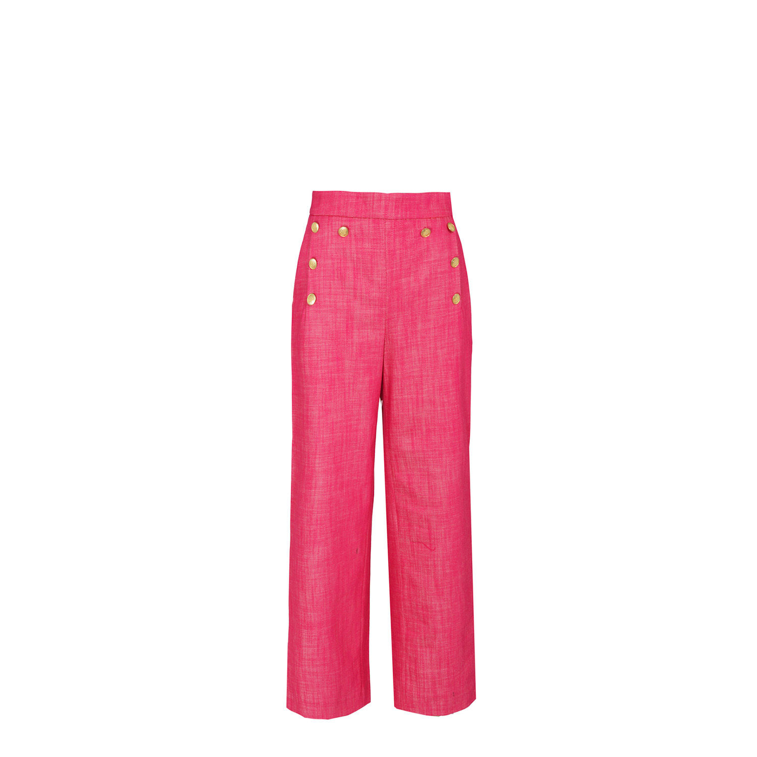 The Extreme Collection Women's Pink Anais Fuchsia Button Trousers In Pink