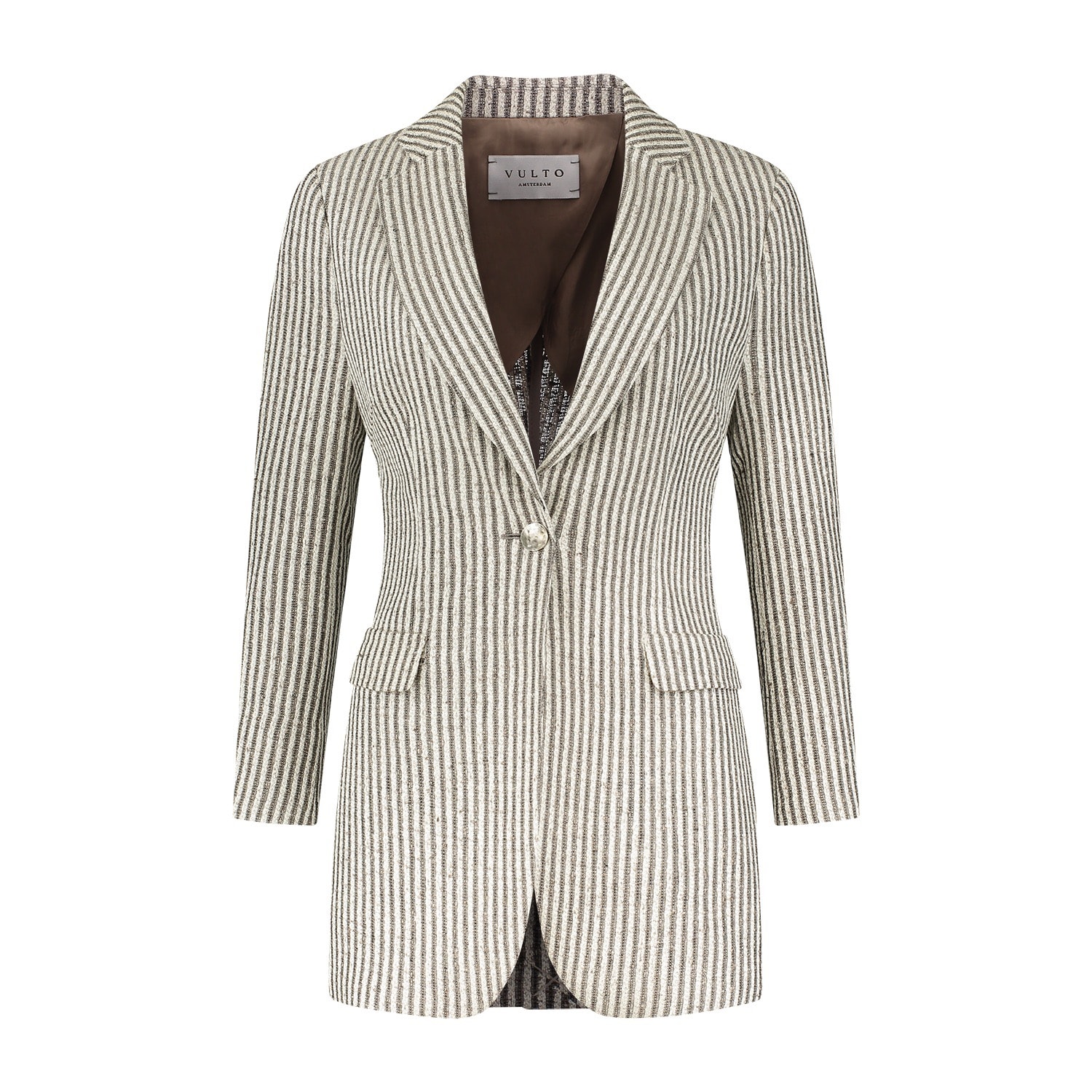 Vulto Women's Brown Silk Linen Blazer In Brown