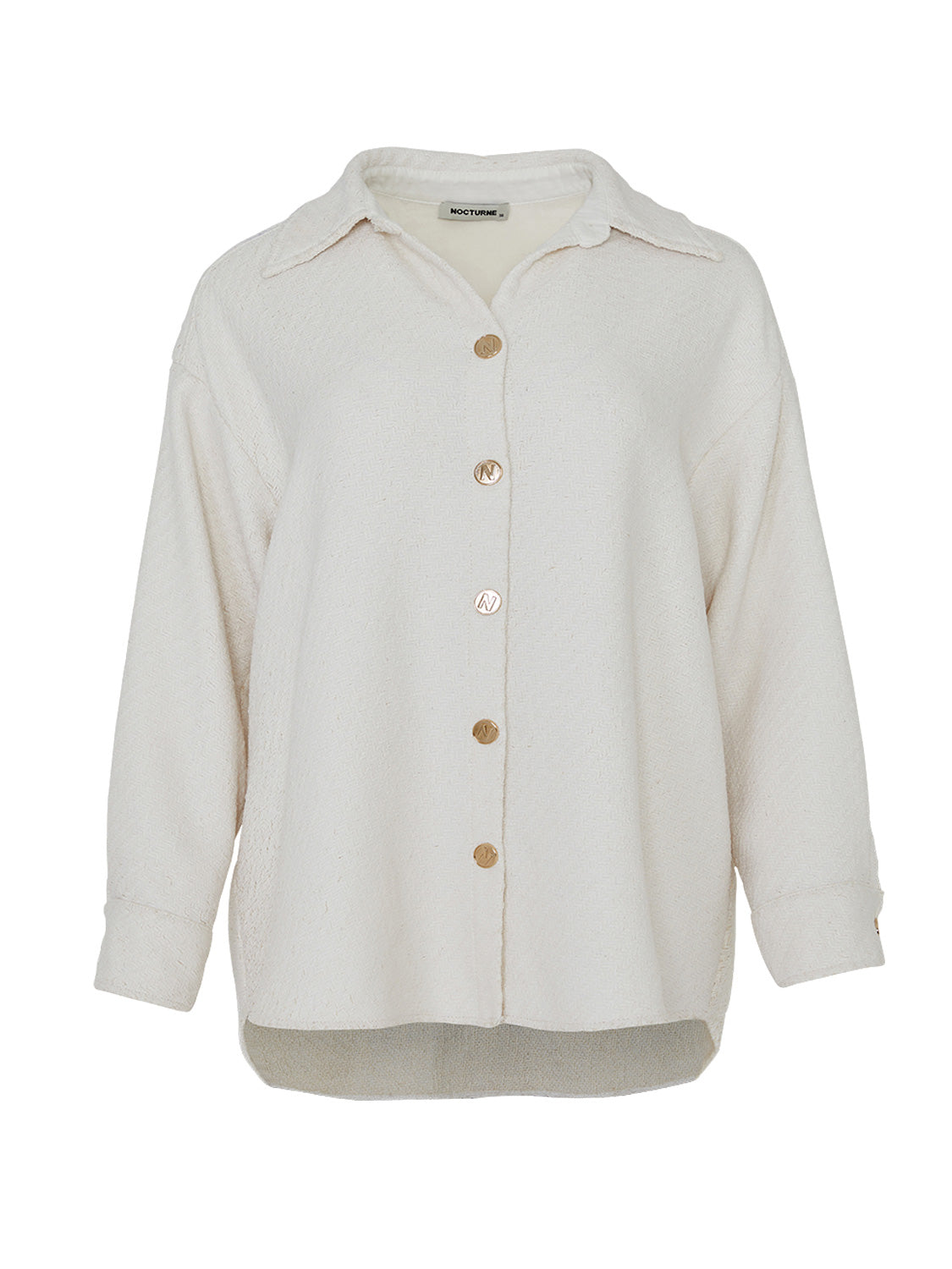 Nocturne Women's White Oversized Shirt