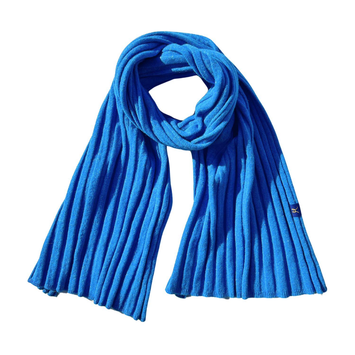 Hemprino Women's ™ Hemp And Merino Rib-knit Scarf - Rakaia Blue In Gray