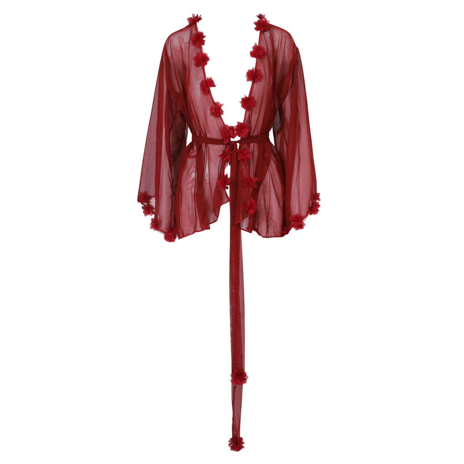 Women’s Fifi New Edition Backless Red Short Petal Kimono Extra Small Belle-Et-Bonbon