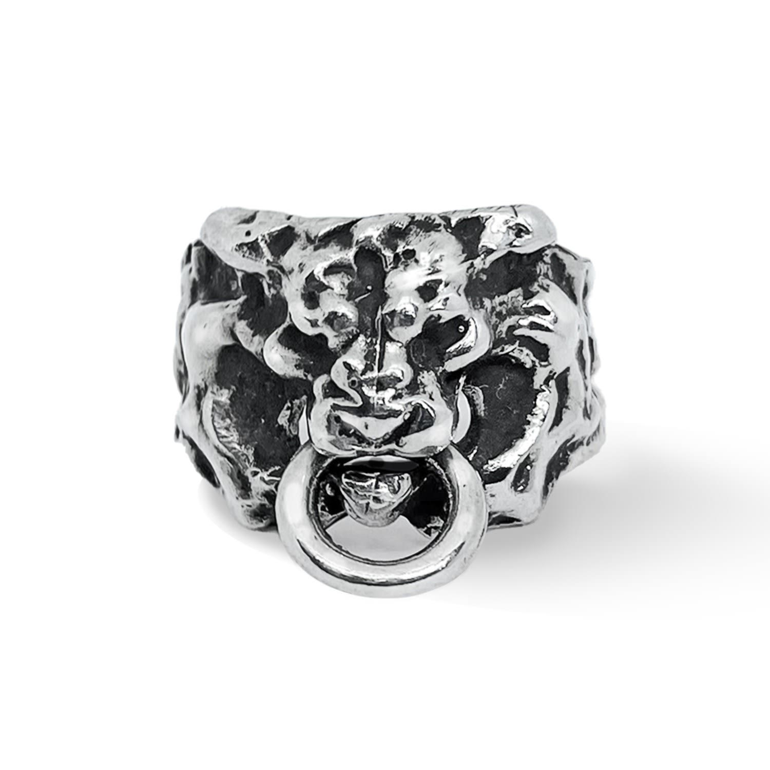 Perry Gargano The Lion Knocker Ring - Sterling Silver Mens