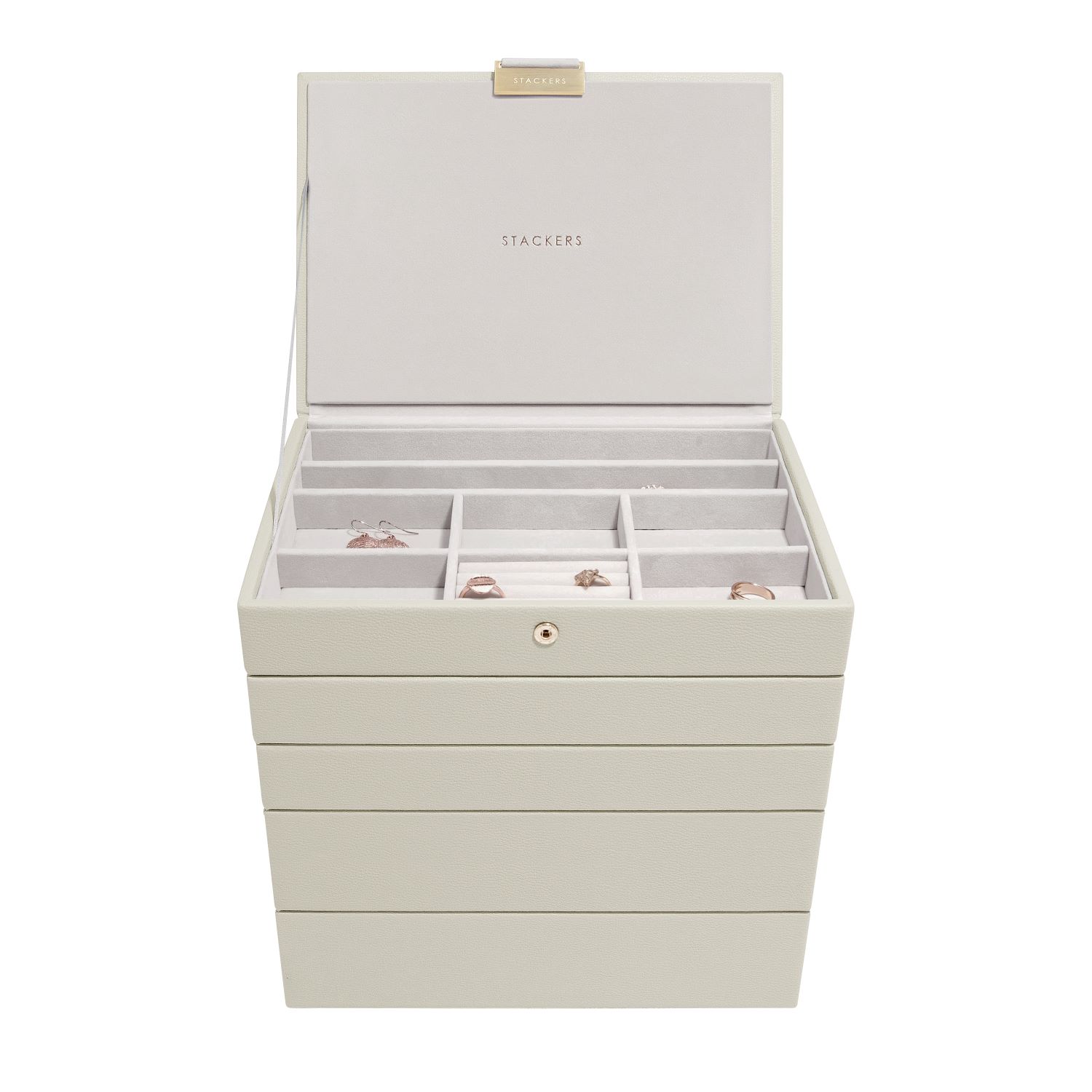 Stackers Women's Neutrals  Oatmeal Classic Jewelry Box Set Of Five In White