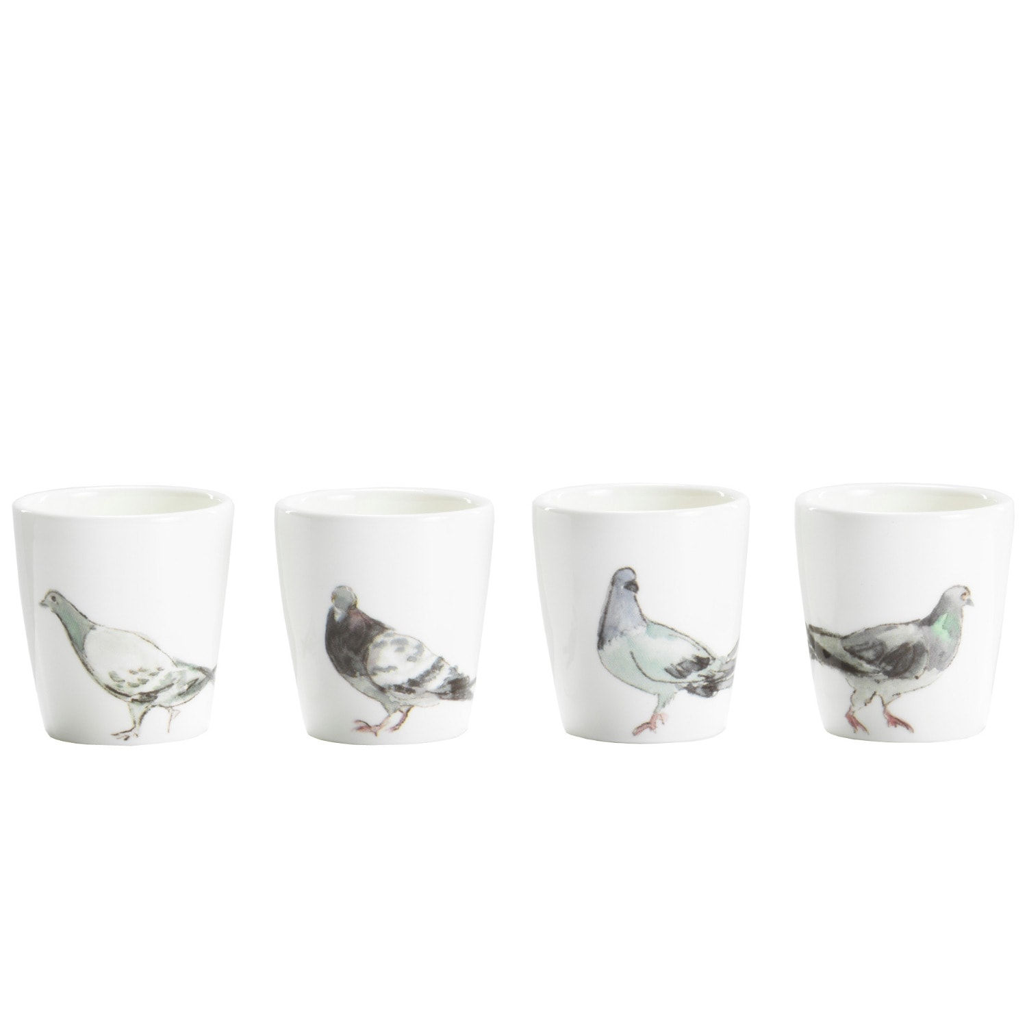 Grey Pigeons Set Of 4 Egg Cups Helen Beard