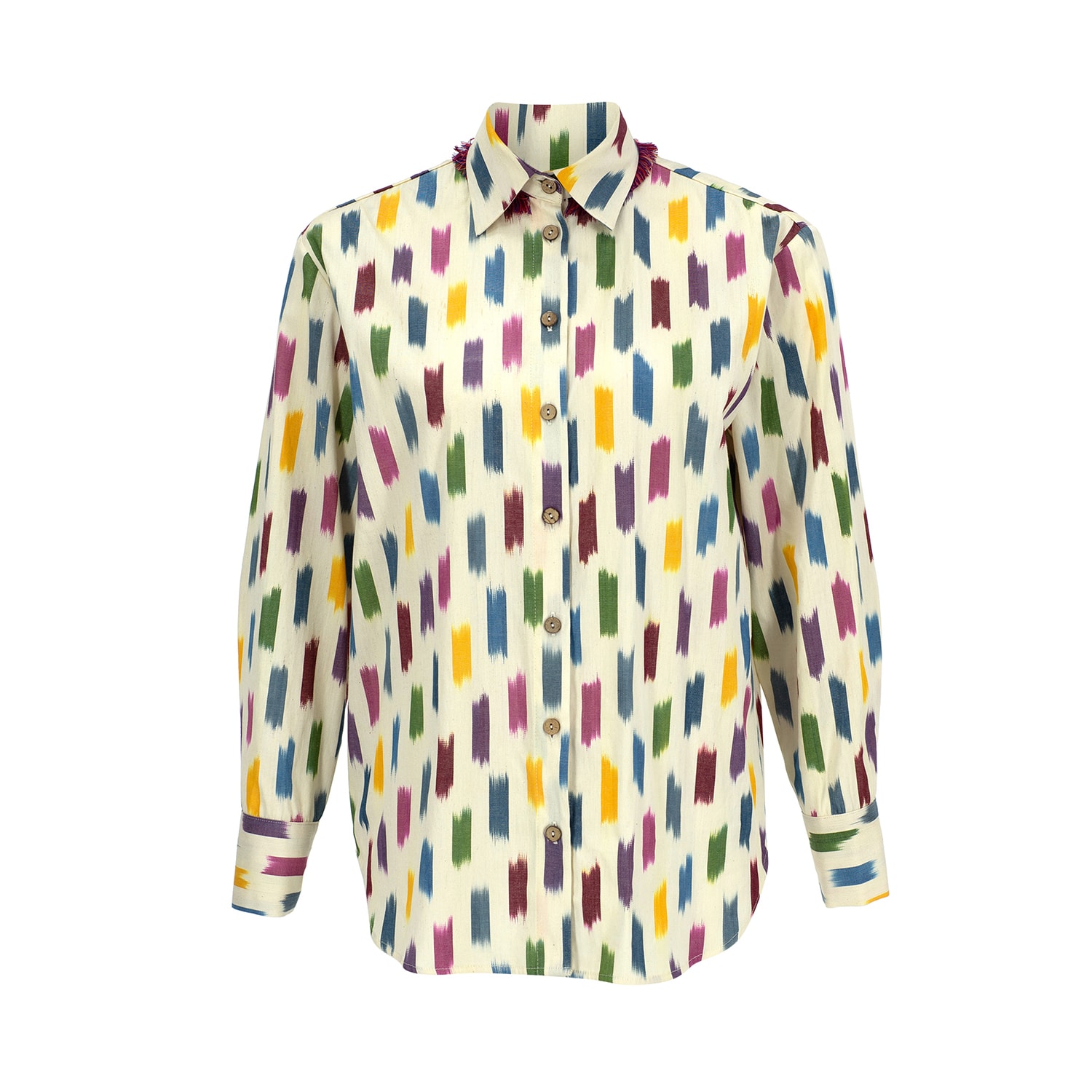 Punicana Women's Chic Shirt In Multi Confetti Cotton Ikat