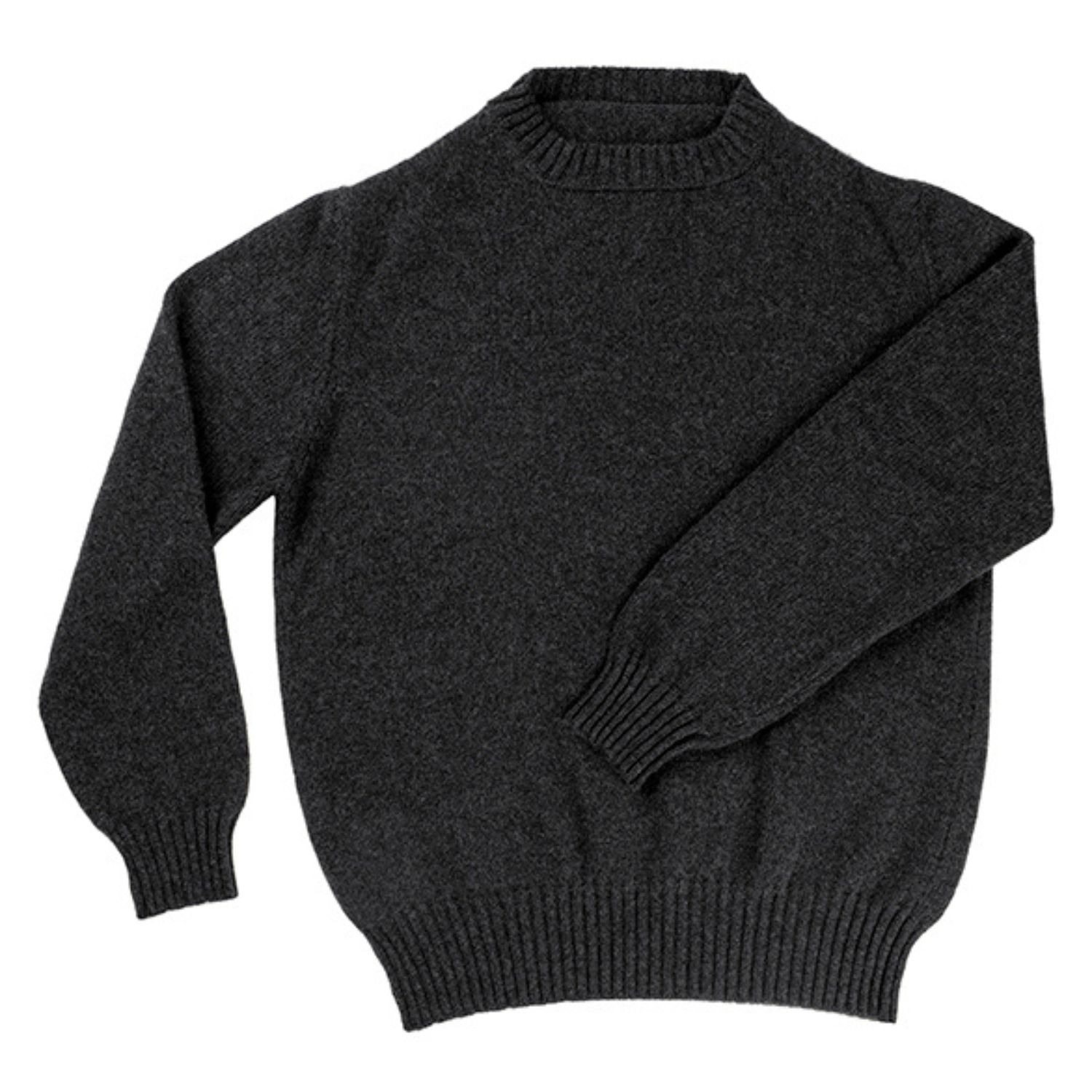Kinalba Men's Grey Unisex Charcoal Chunky Plain Cashmere Crew Neck Sweater In Gray