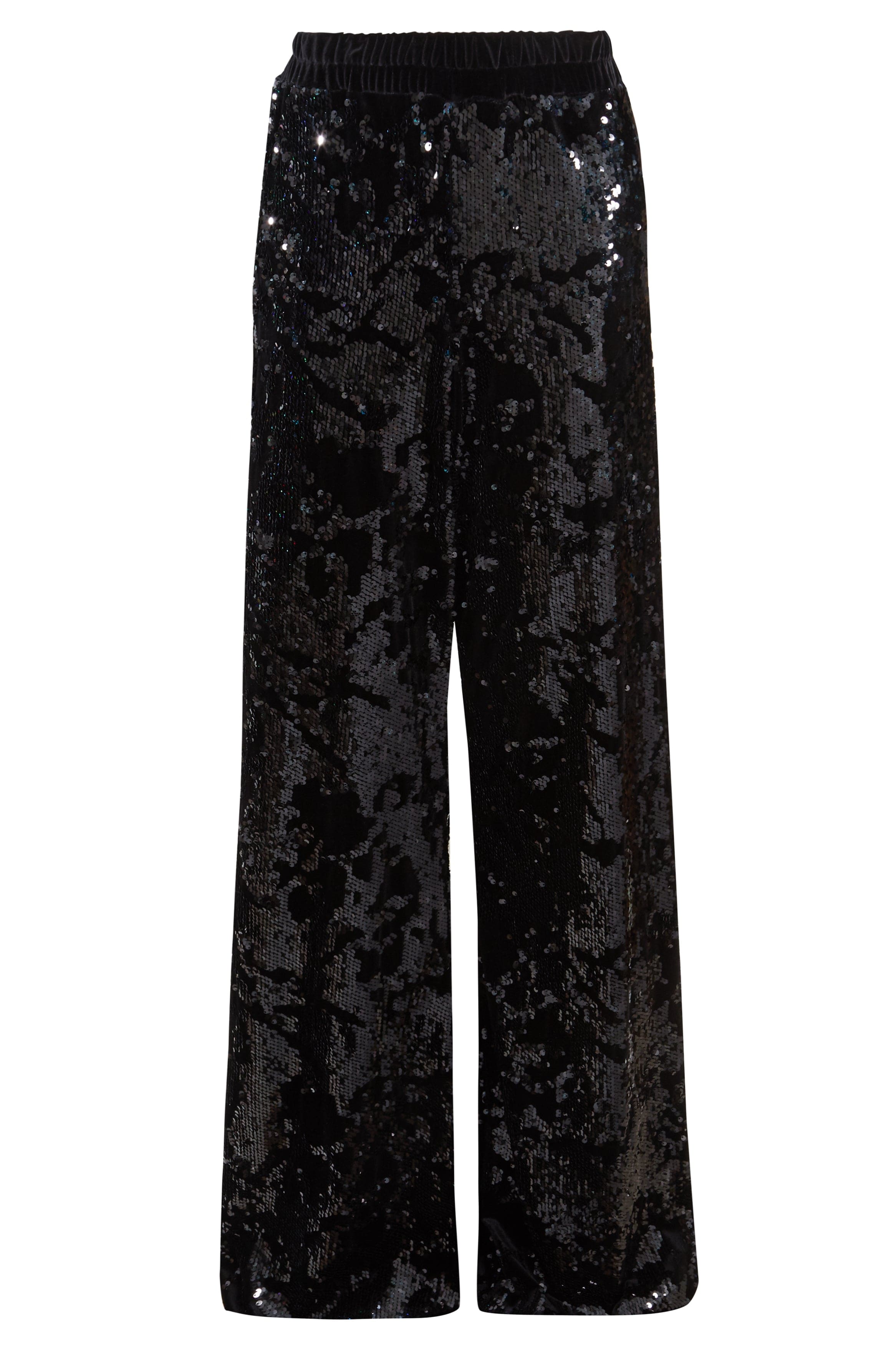 Sarvin Women's Black Sequin Velvet Flared Trousers In Black