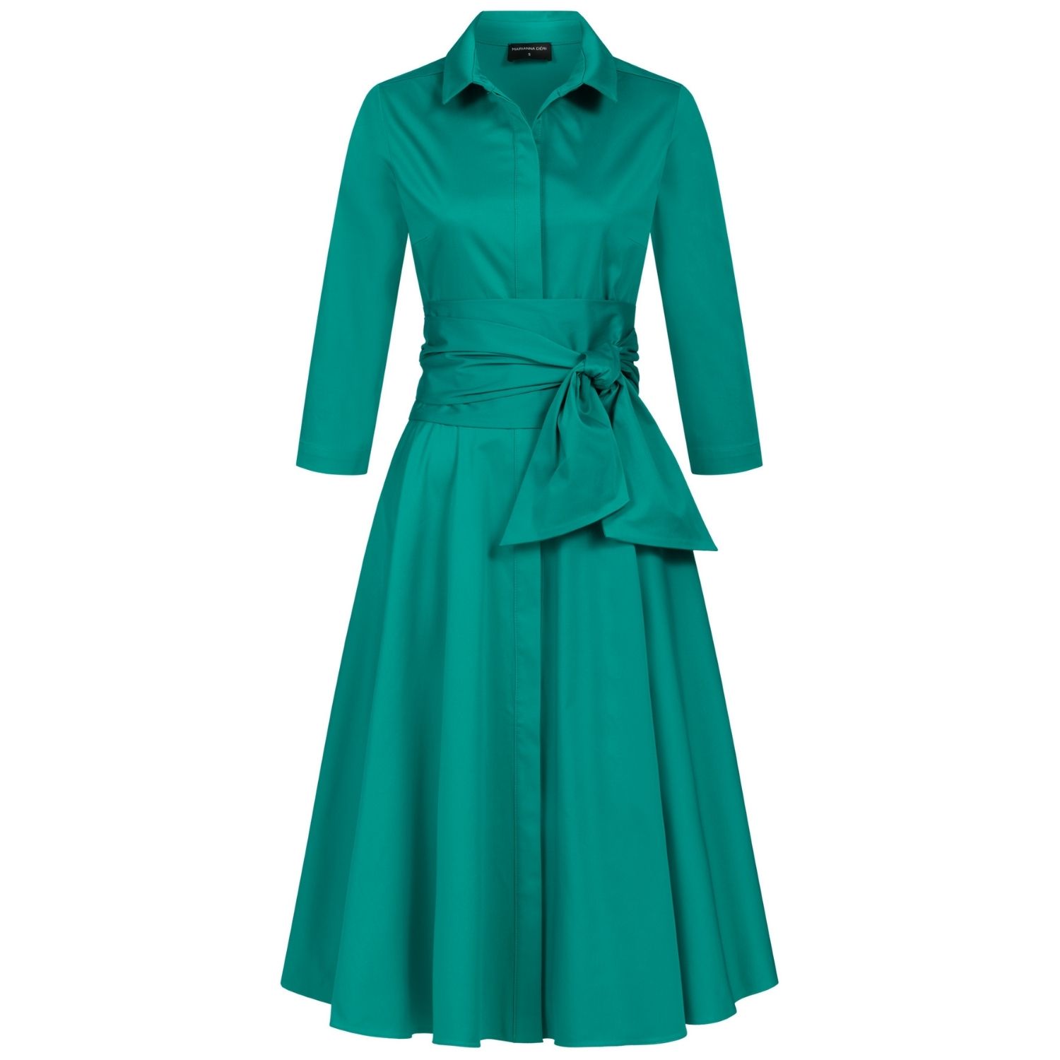 Marianna Déri Women's Jade Green Shirt Dress With Tie Belt In Green