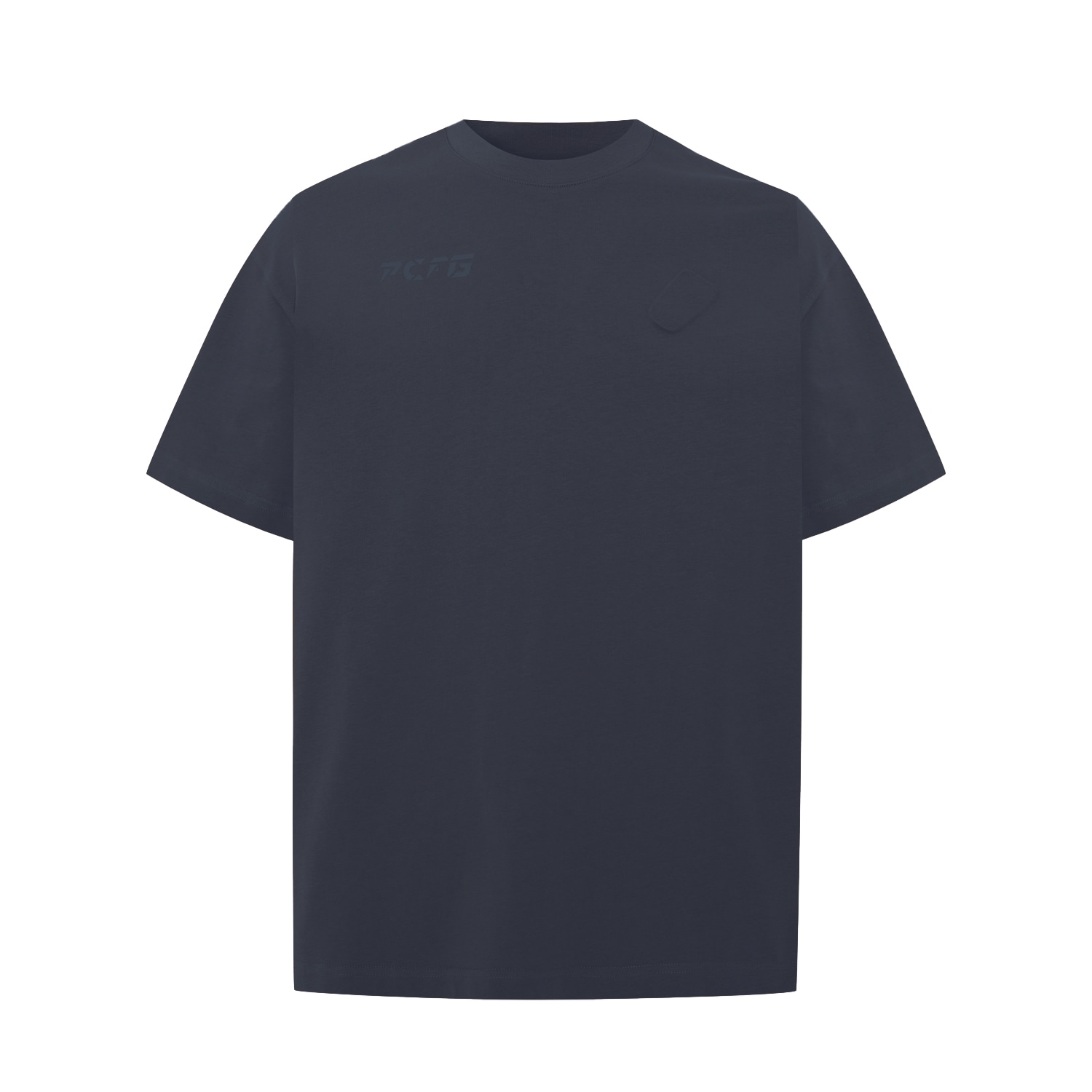 Pcfg Black / Grey Men Oversized Tee With Emboss Detail - Phantom In Black/grey