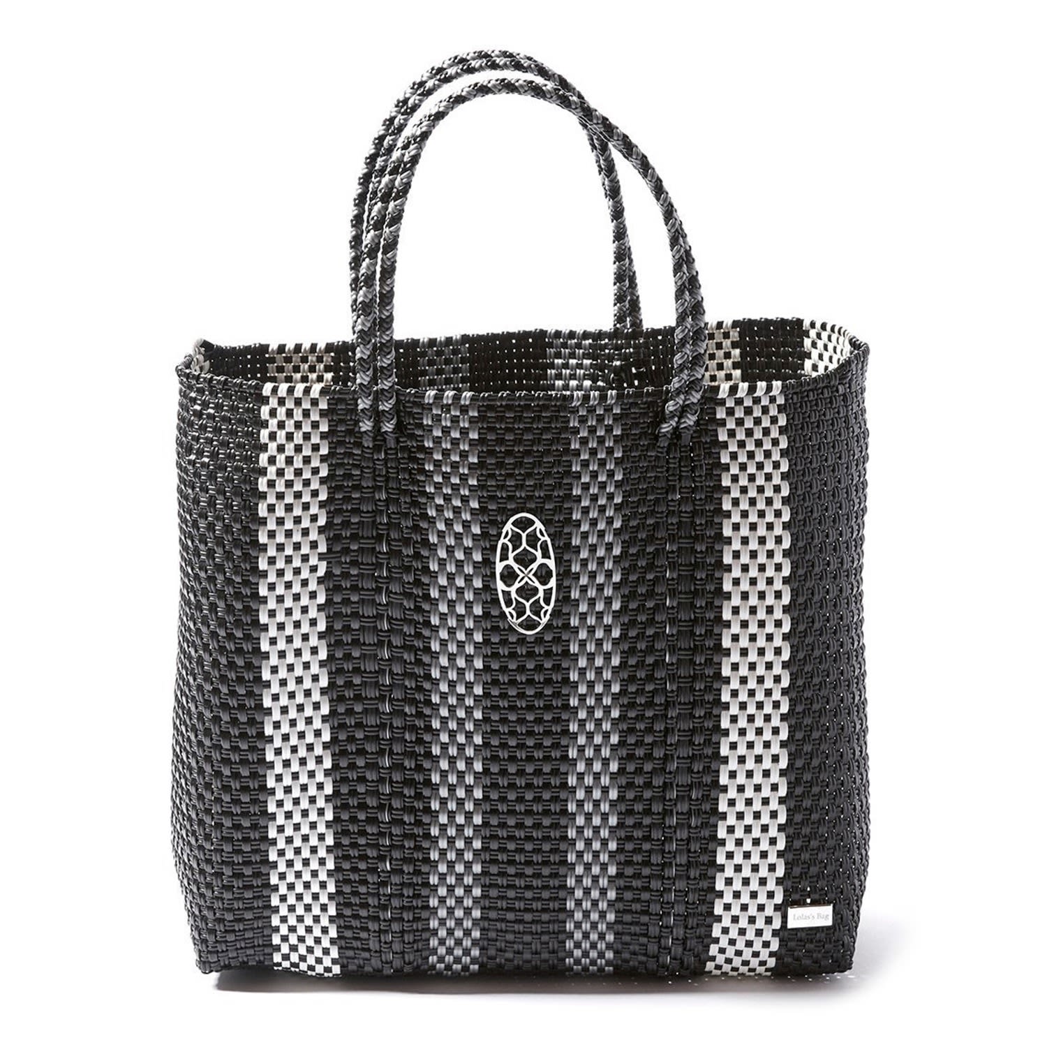 Women’s Medium Black Stripe Tote Bag Lolas Bag