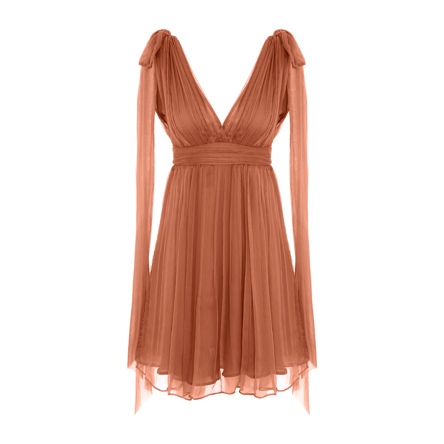 Framboise Women's Brown Selin Elegant Short Dress In Bronze Silk In Brown