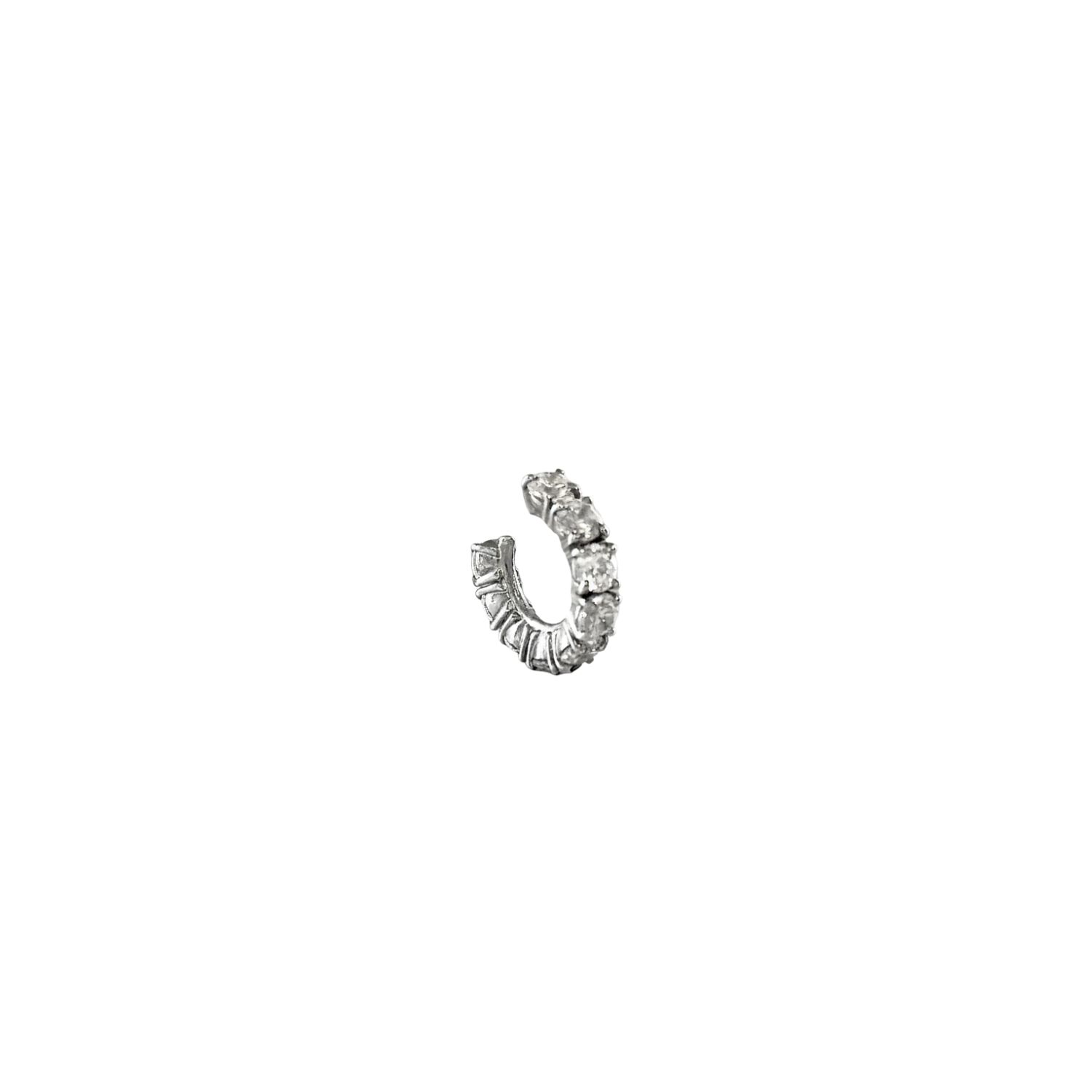 Iskra Women's Silver Crystal Ear Cuff - Small
