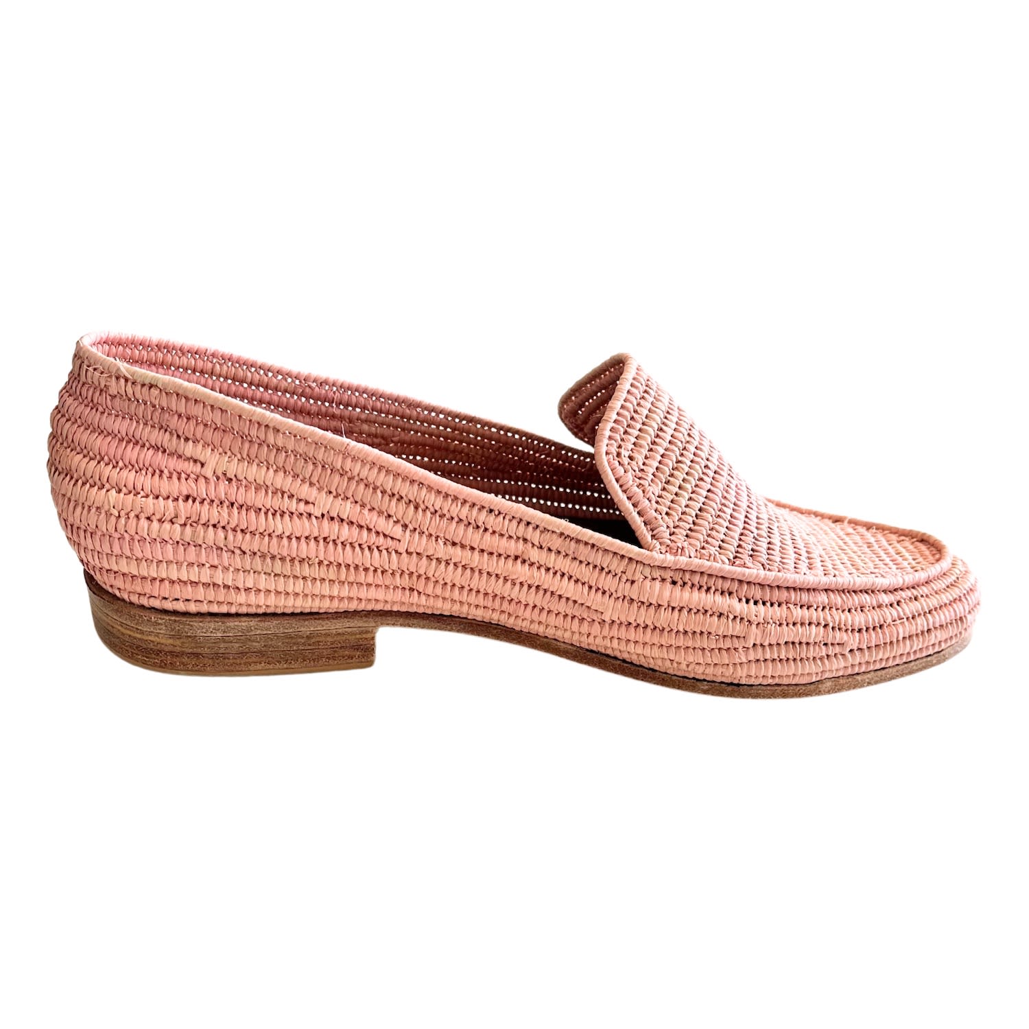 Ocelot Market Pink / Purple Women's Raffia Loafer In Light Pink