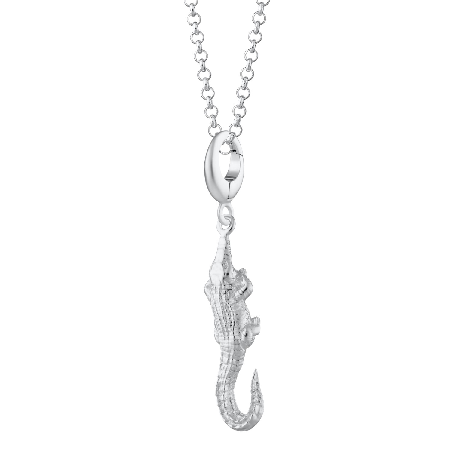 Lily Charmed Women's Sterling Silver Crocodile Charm Necklace