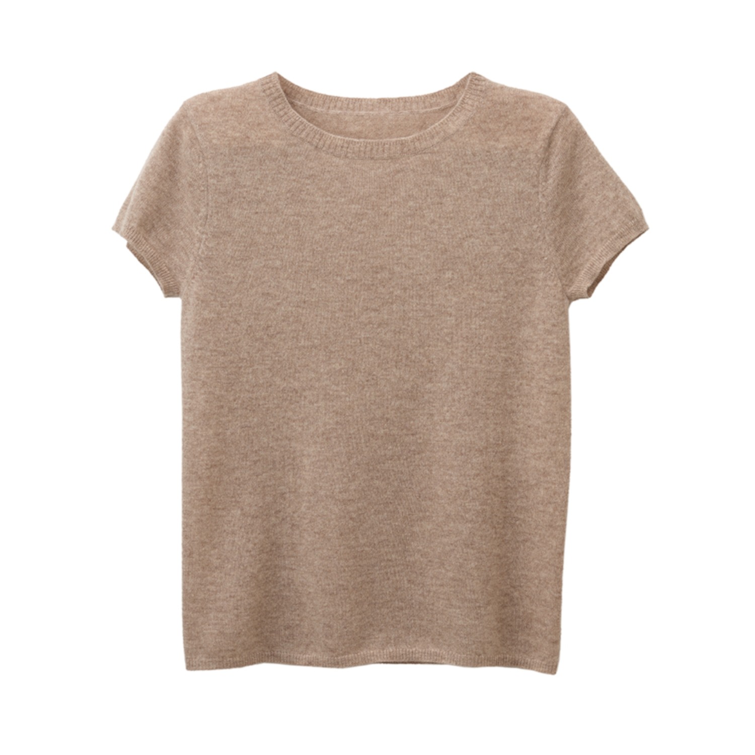 COVE WOMEN'S BROWN LILLIE FAWN CASHMERE TEE