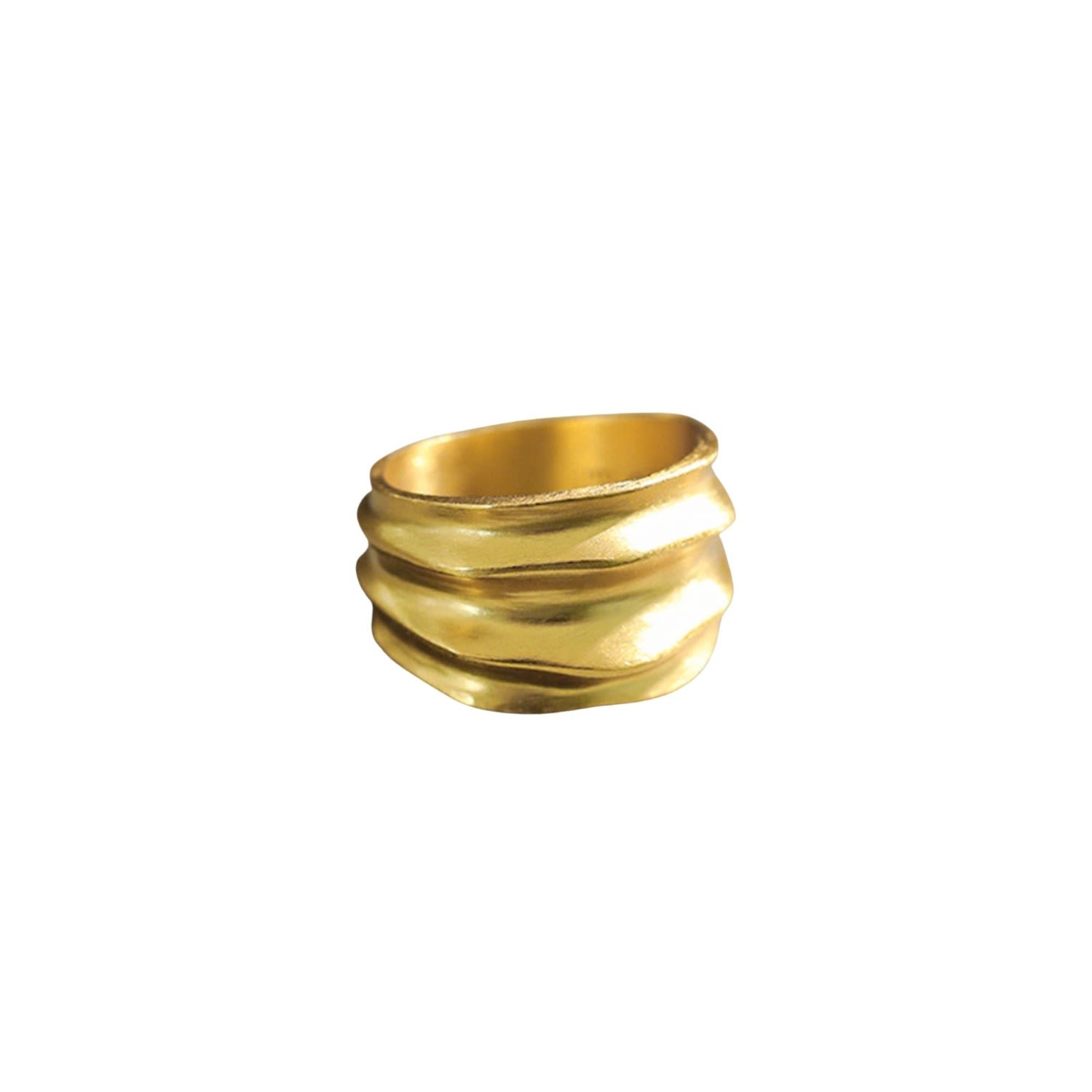 Janus Edinburgh Women's 18k Gold Vermeil Sandwood Solid Thick Sterling Silver Ring In Gold