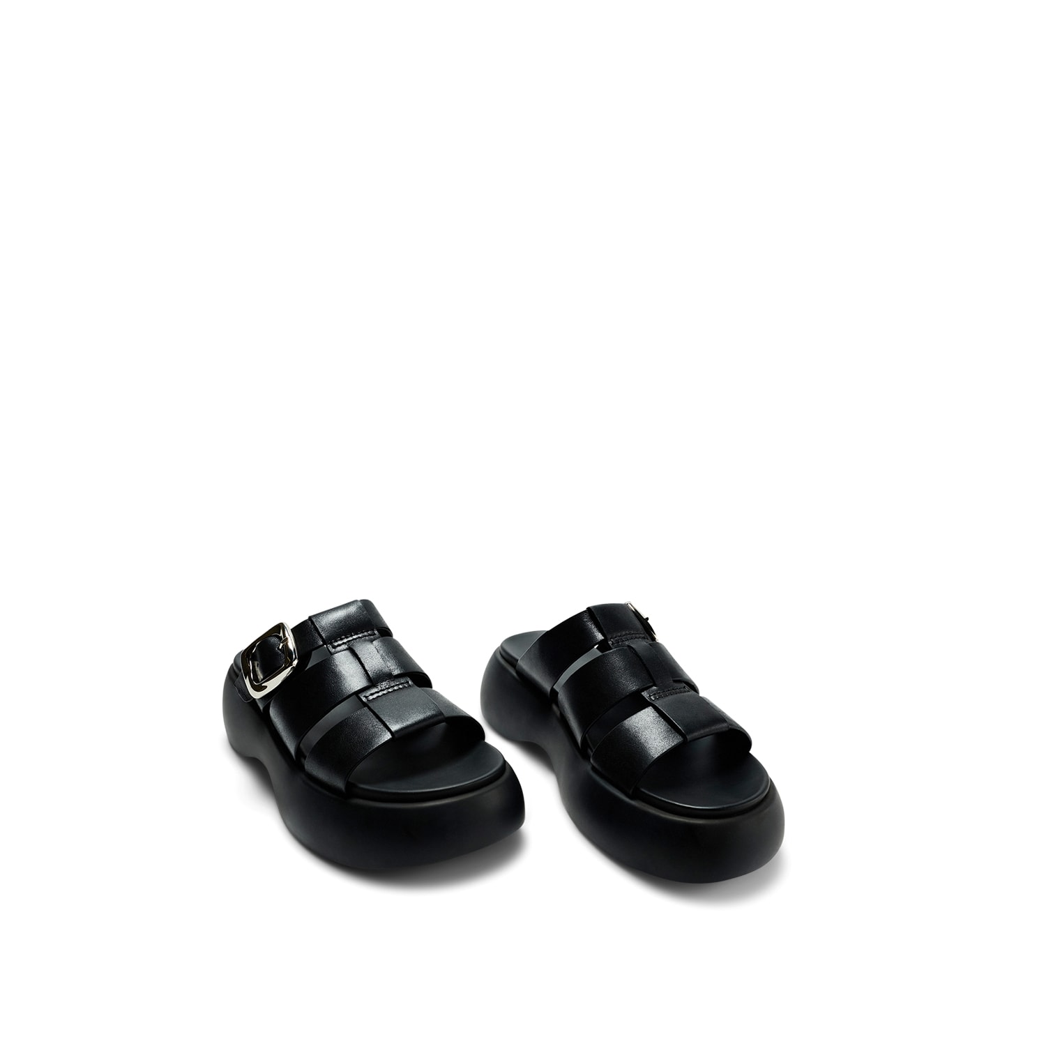 Intentionally Blank Nell Platform Fisherman Sandal In Black, Women's At Urban Outfitters In Black