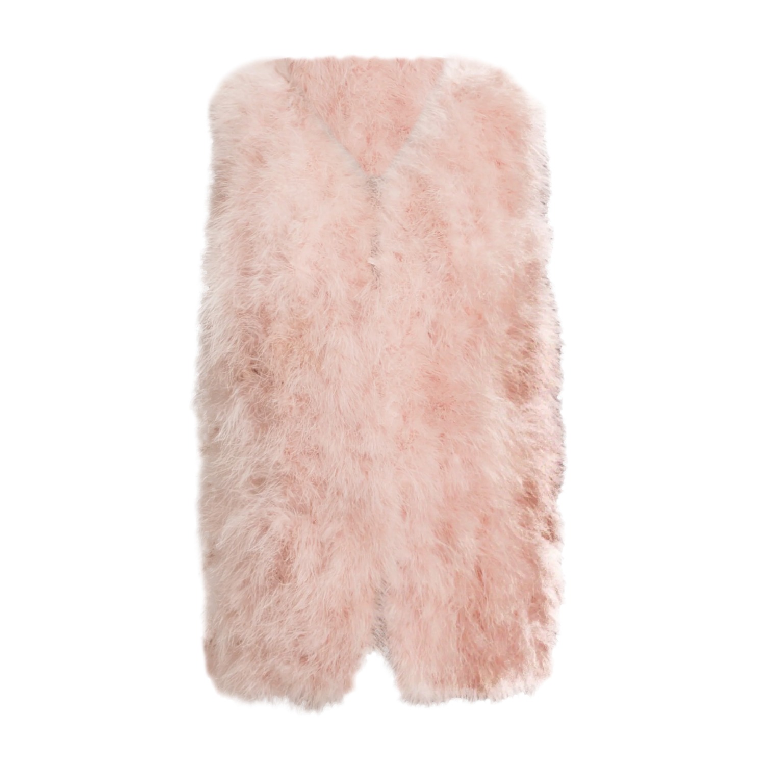 Nina Nieves Women's Pink Rosé Ostrich Feather Vest In Pink