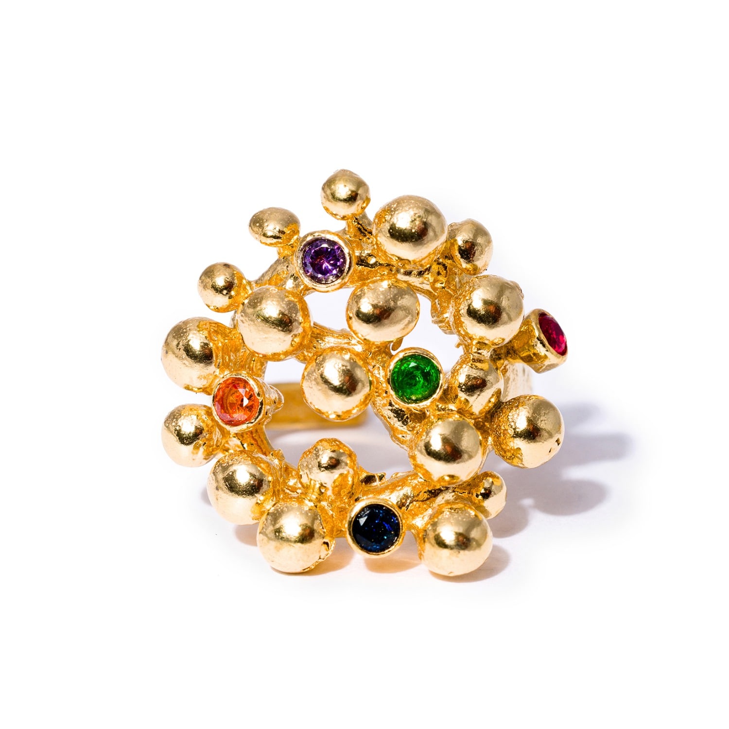 Kybele Studio Women's Gold Gemstone Bouquet Ring In Yellow