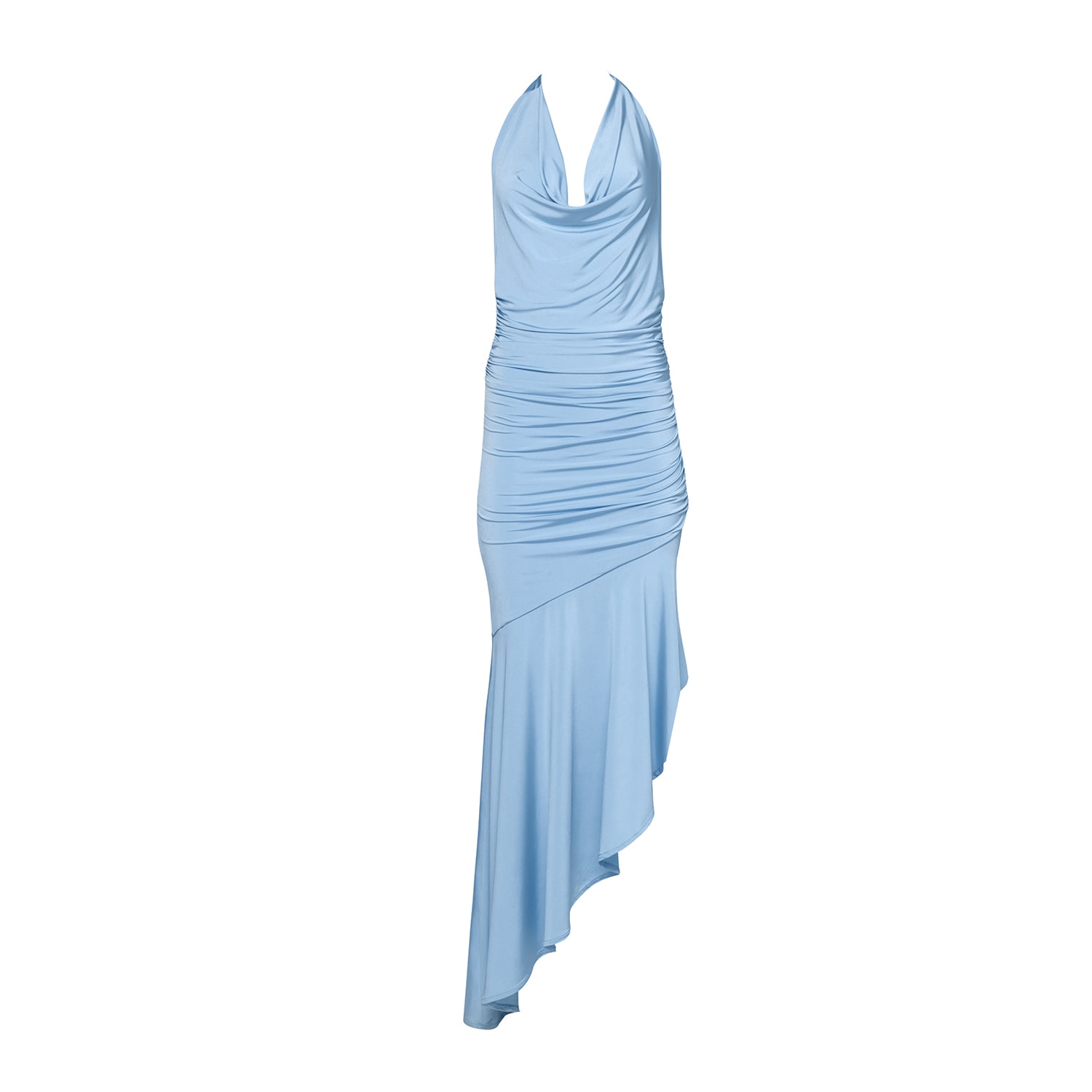 Women's Blue Serena Asymmetric Jersey Dress | Large | Forever Young the Label