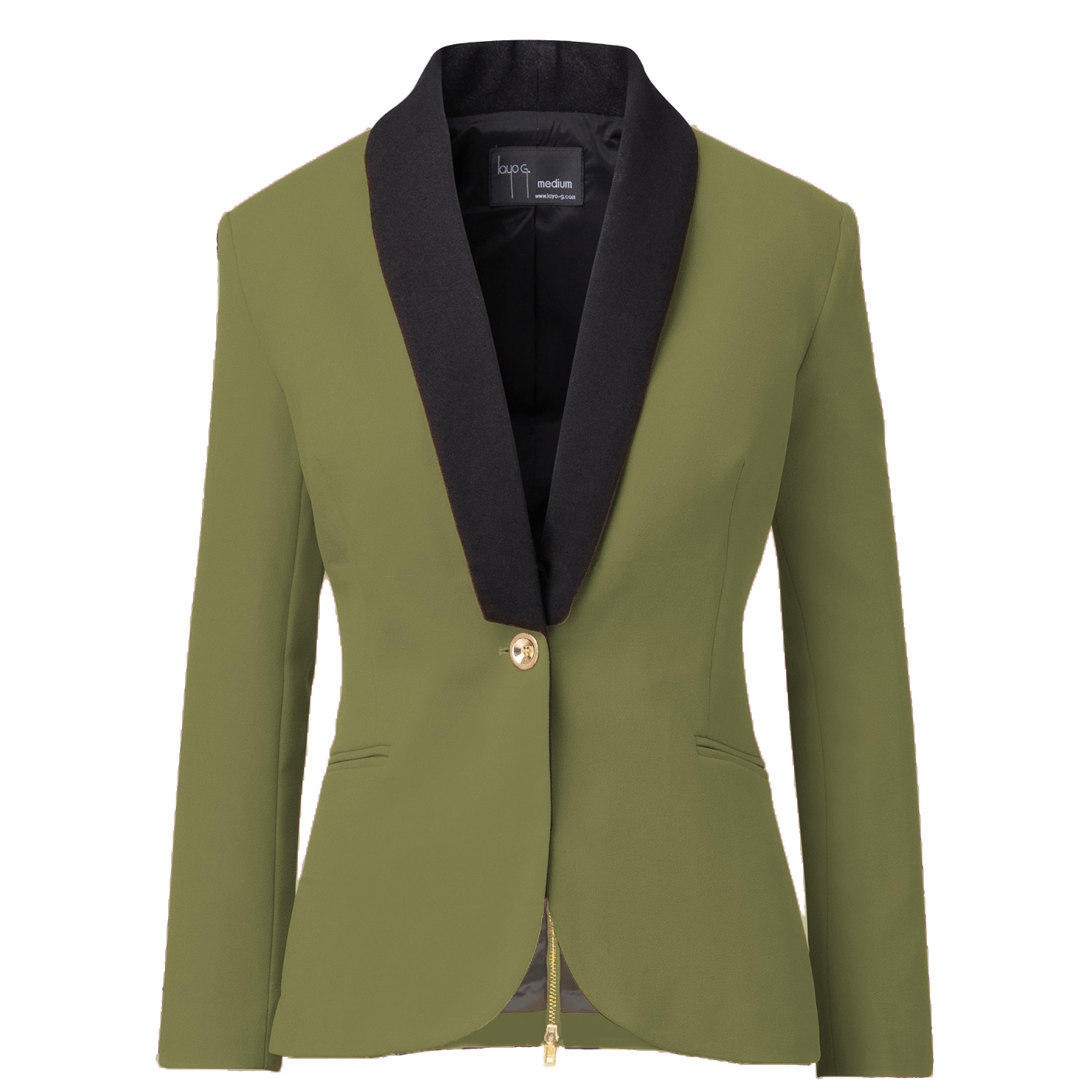 Women’s Rebellious Stretch Blazer - Olive Green | Medium | Layo G