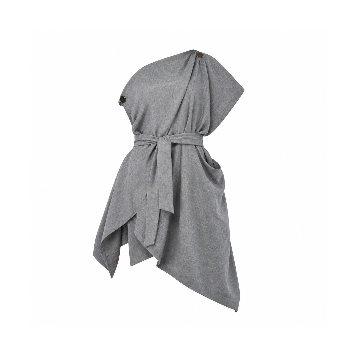 Women's Blue / Grey Pirate Dress – Indigo Blue/Grey Linen Chambray Twill | One Size | Stuart Trevor