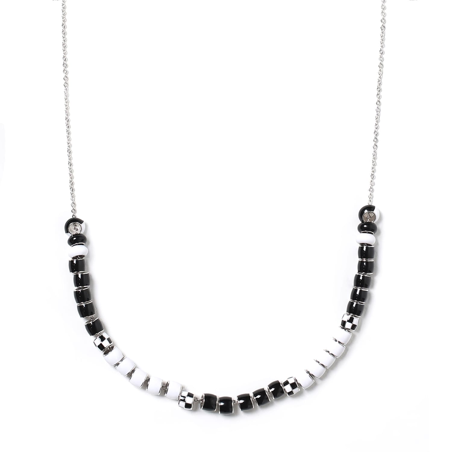 Pinnole Women's Black / White Shooting Stars Necklace