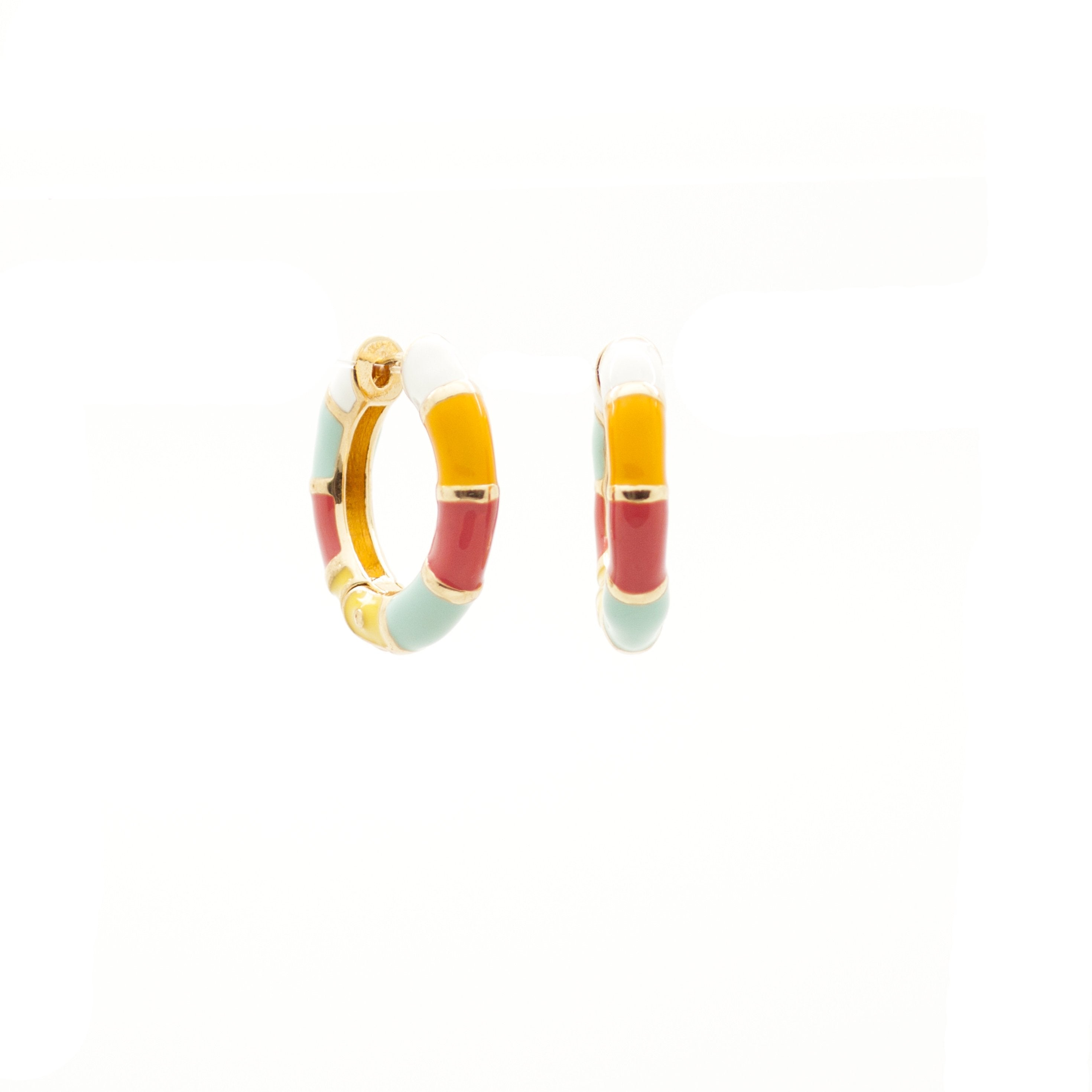 Salty Cali Women's Gold Rainbow Mini Hoops ~ Salty Pendants