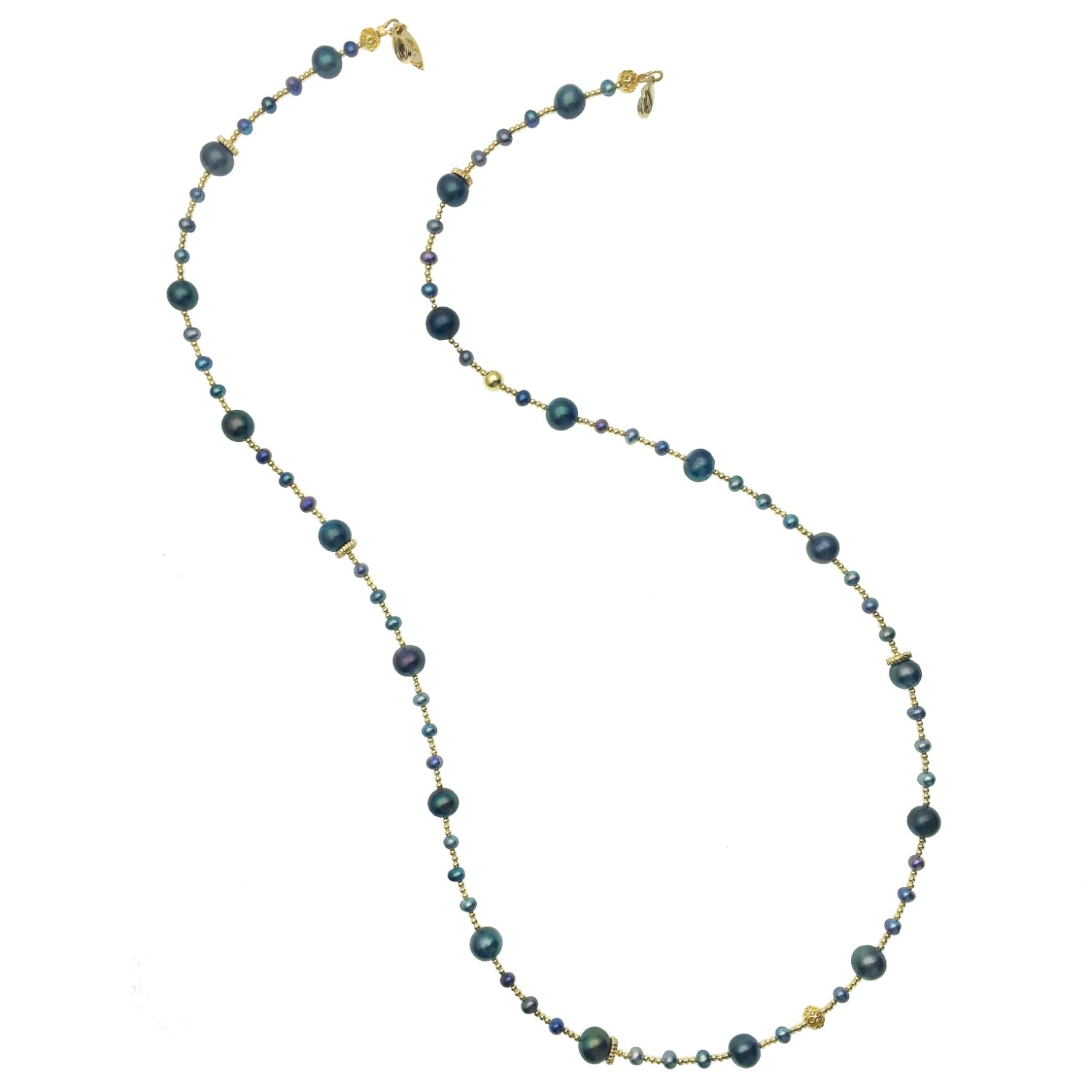 Farra Women's Removable Black Freshwater Pearls Glasses Chain
