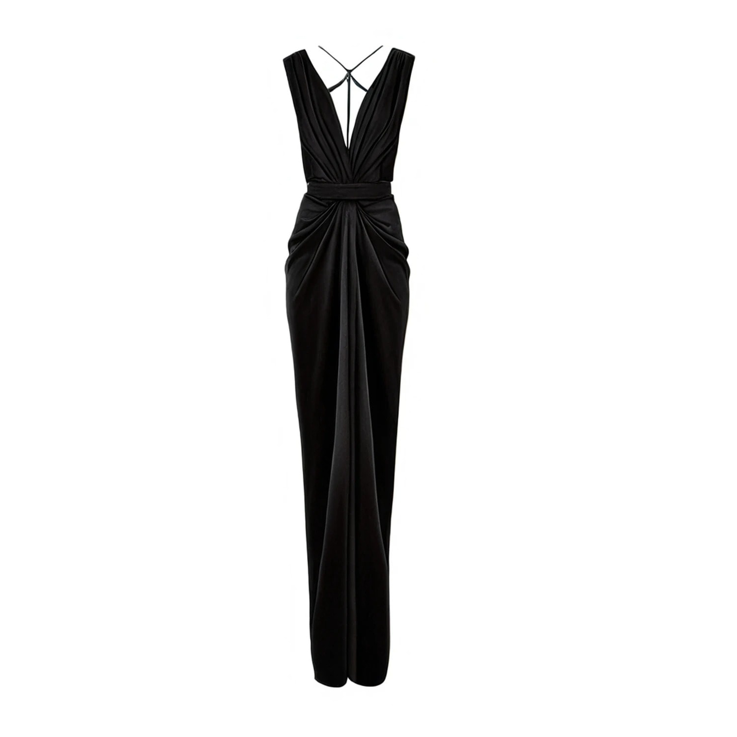 Alina Cernatescu Women's Rome Black Tricetat Maxi Eveningwear Dress In Black
