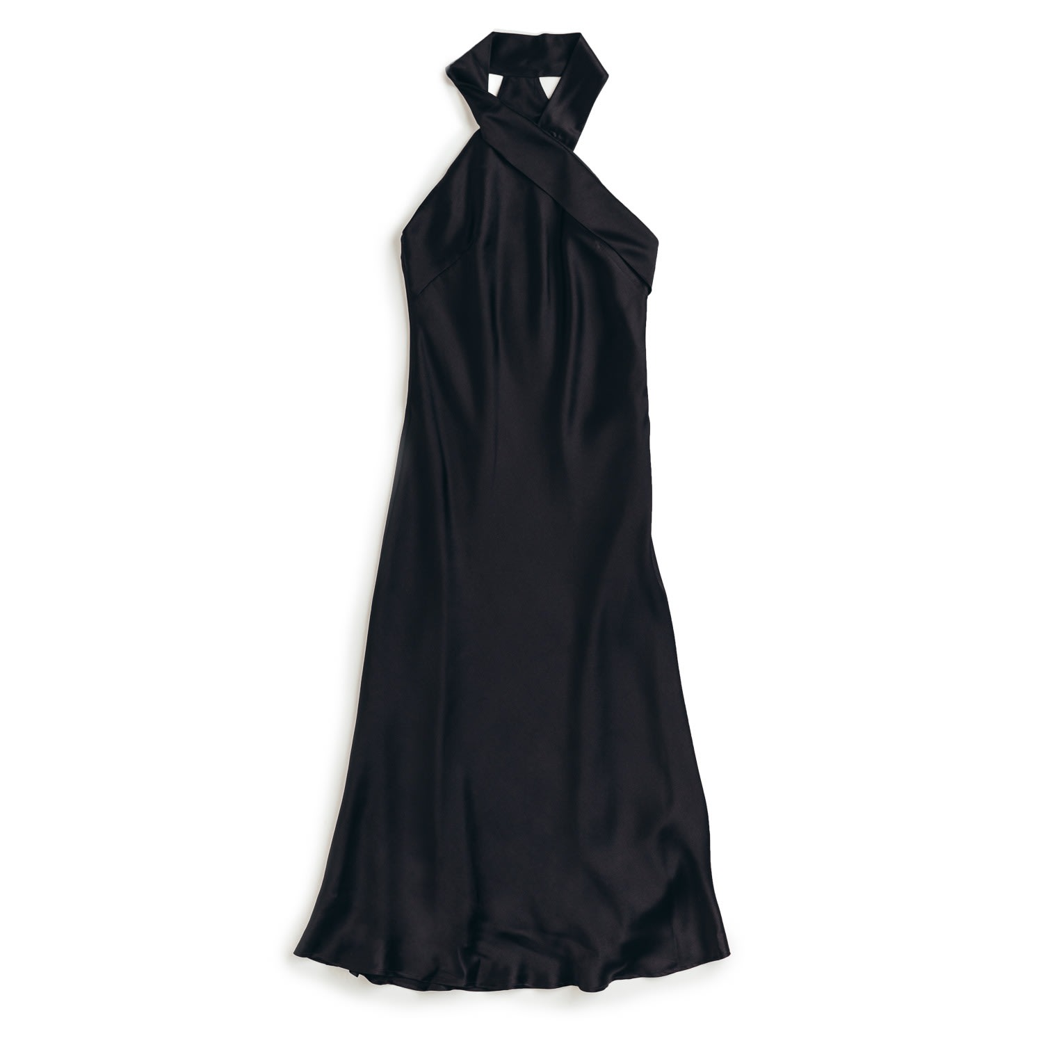 Mionè Women's Halter Neck Silk Dress - Black In Black
