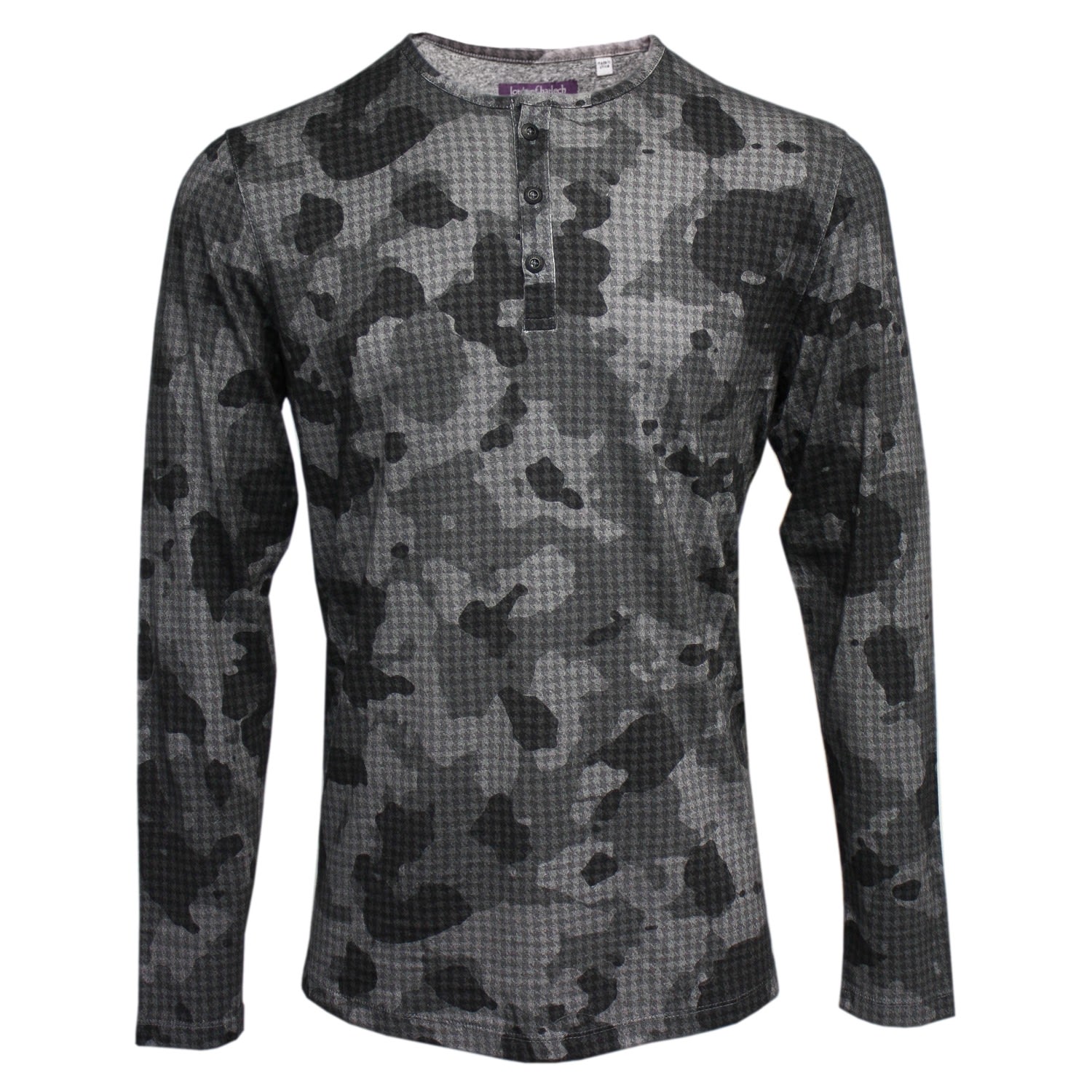 Men’s Grey / Black Norbert Henley In Charcoal Camo Medium Lords of Harlech